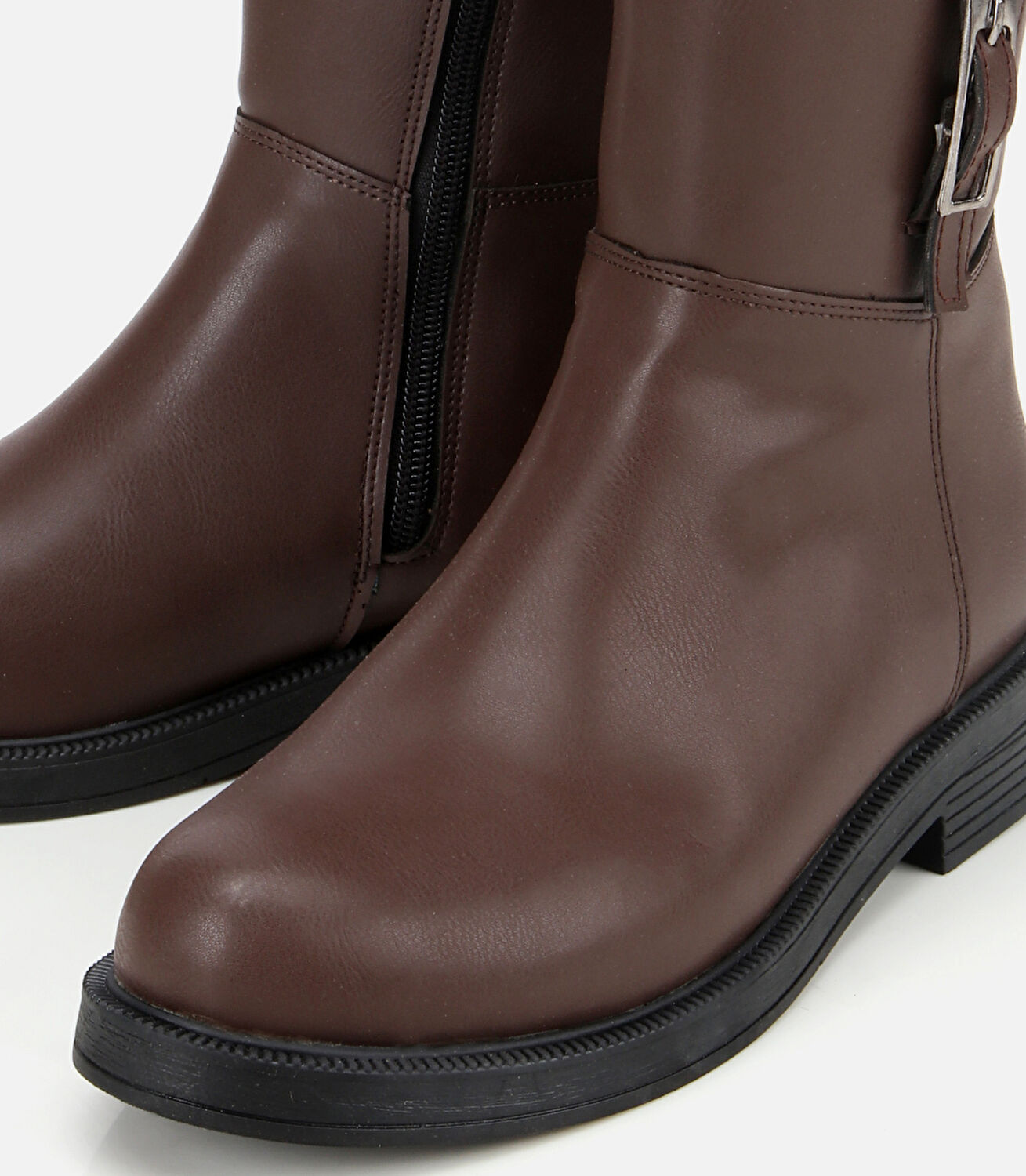 Kadın Kahverengi Tokalı Düz Çizme