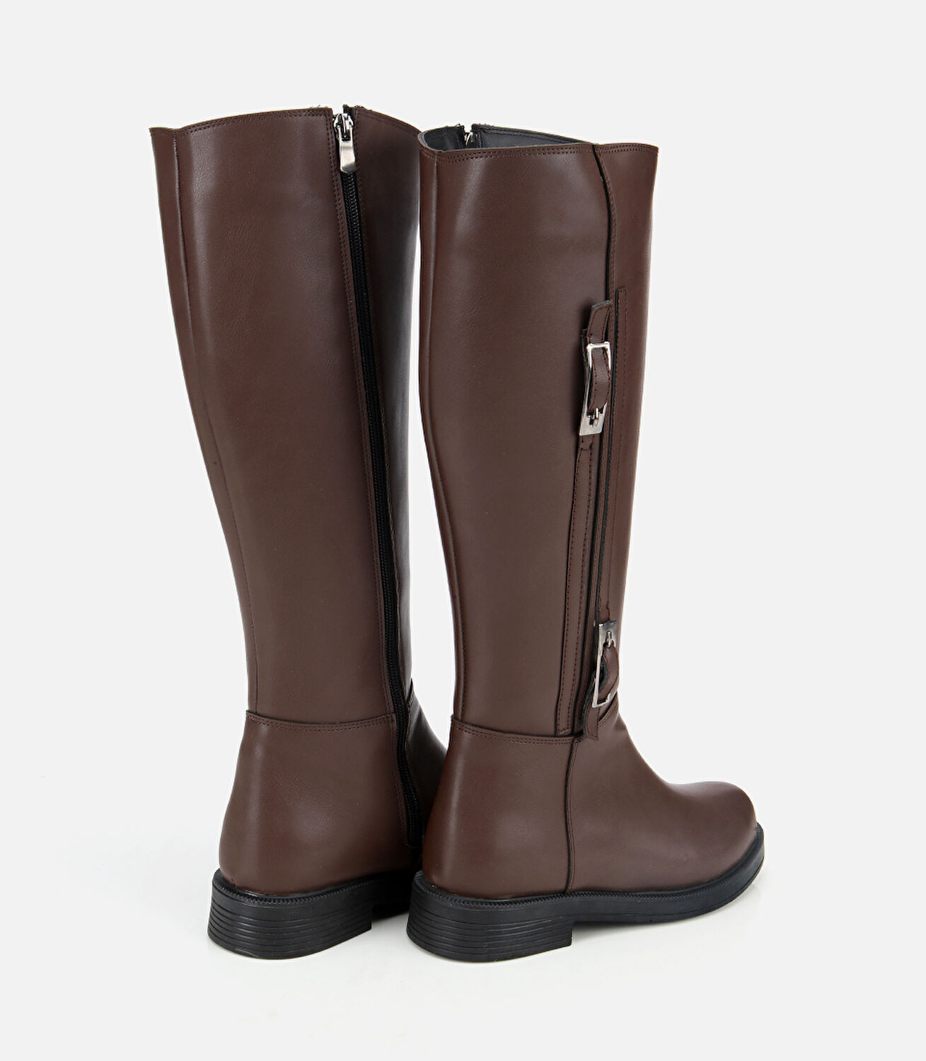 Kadın Kahverengi Tokalı Düz Çizme