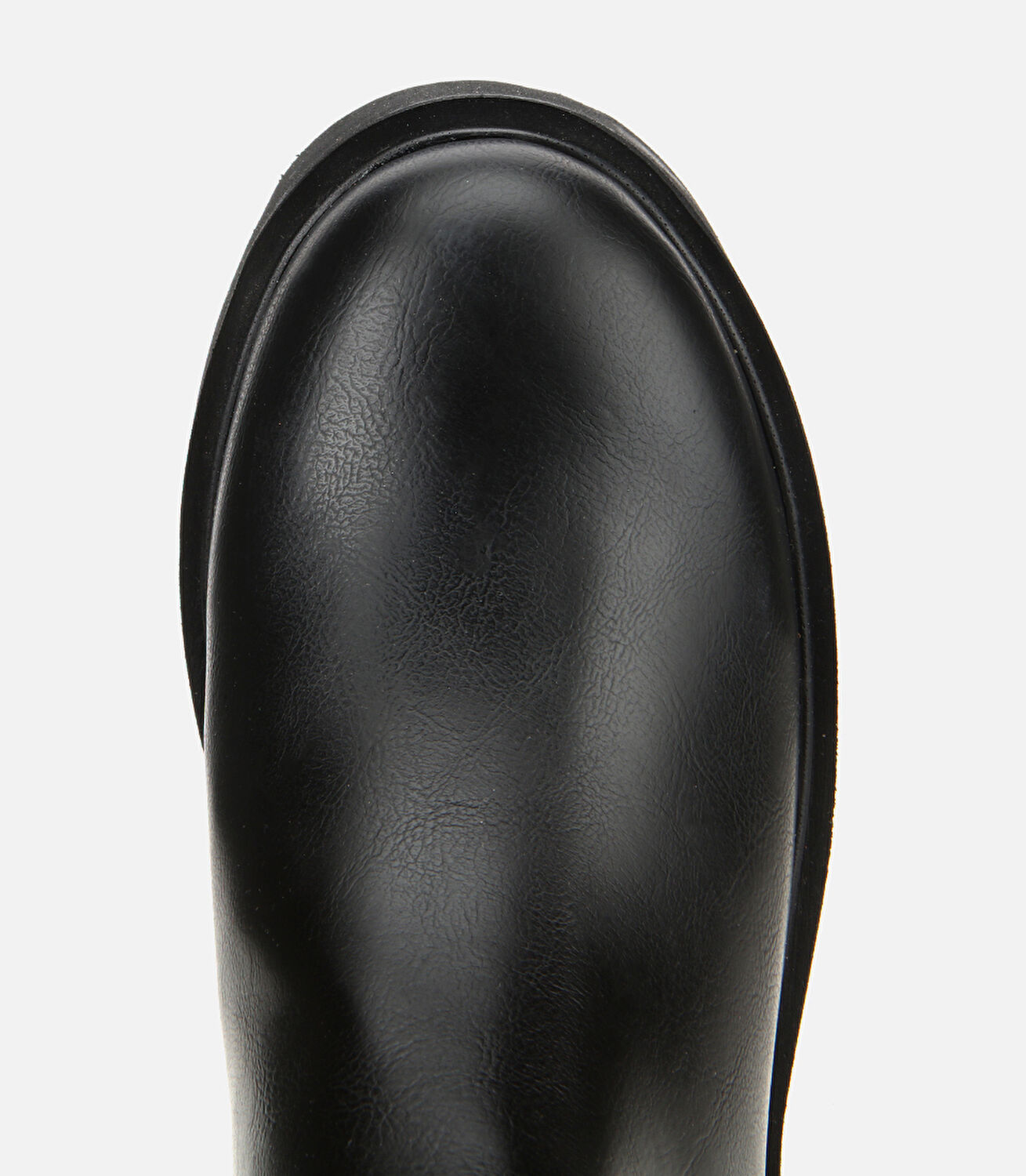 Kadın Siyah Streç Kalın Tabanlı Düz Çizme