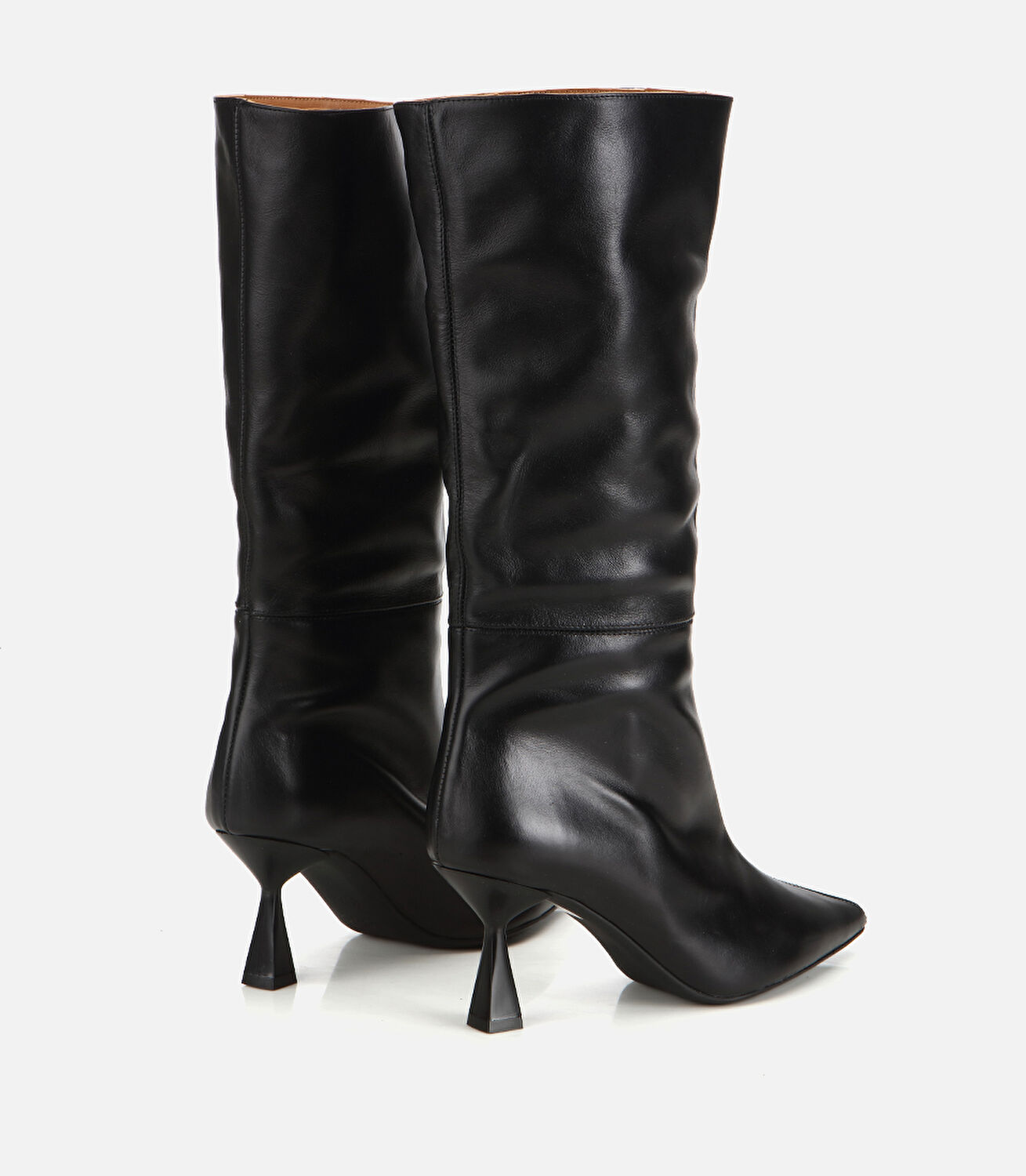 Kadın Deri Siyah İnce Topuklu Çizme