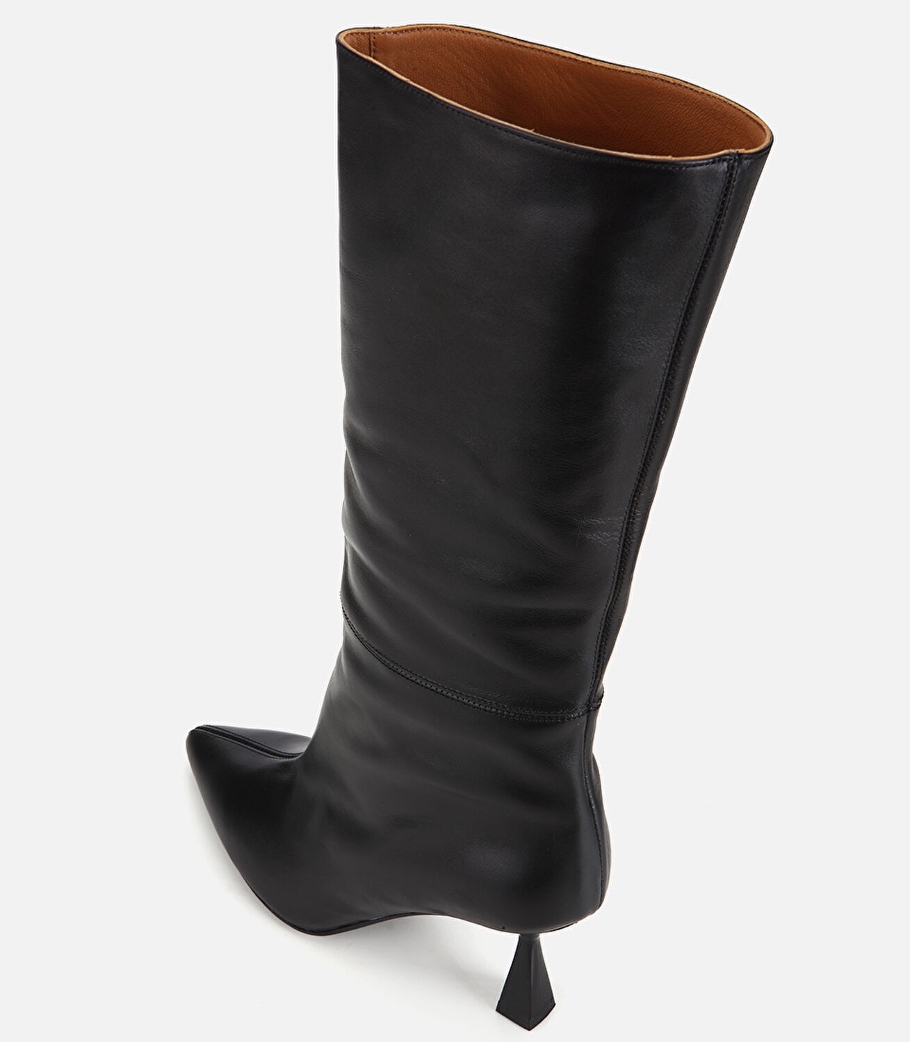 Kadın Deri Siyah İnce Topuklu Çizme