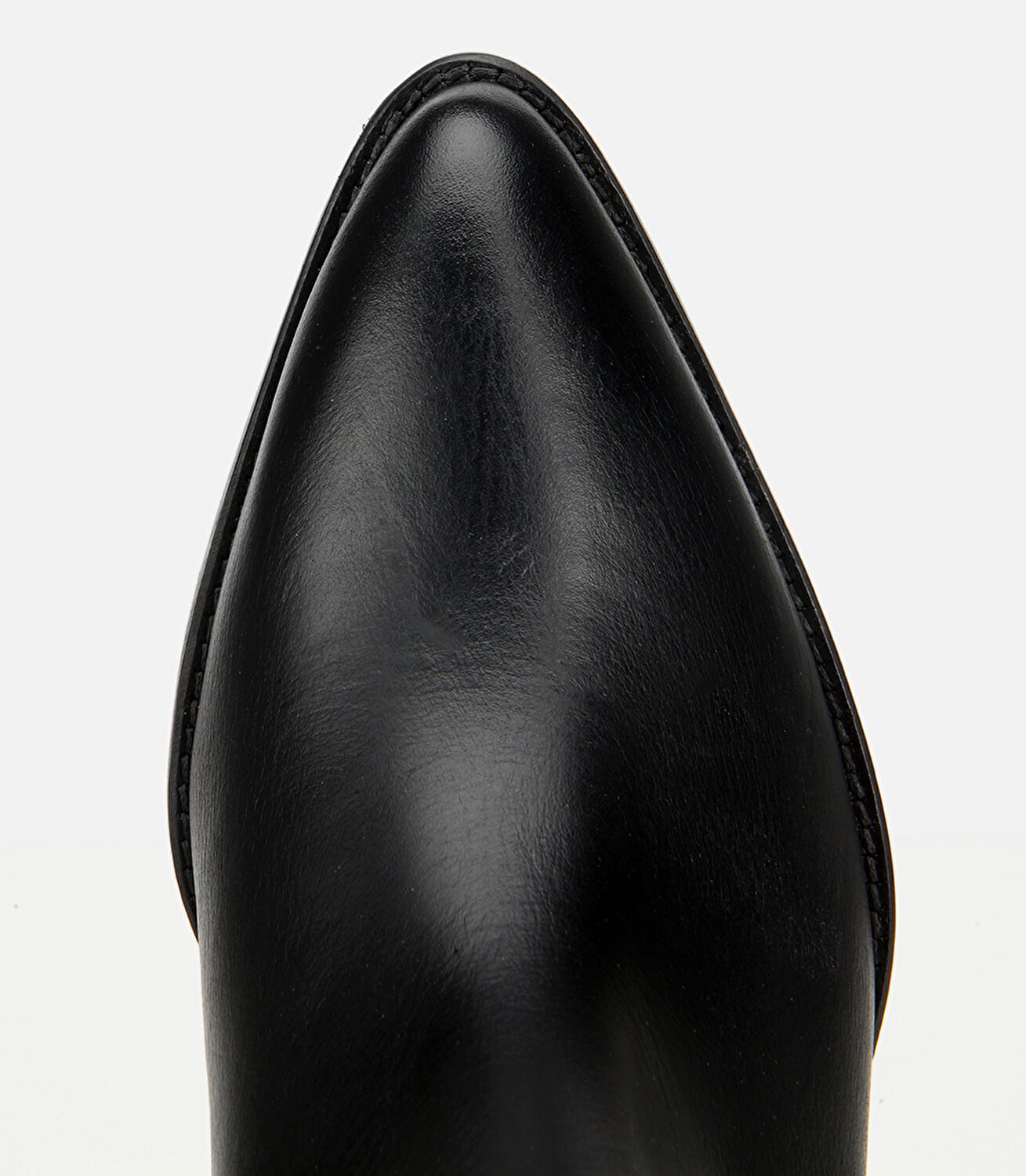 Kadın Deri Siyah İşleme Detaylı Western Kovboy Çizme