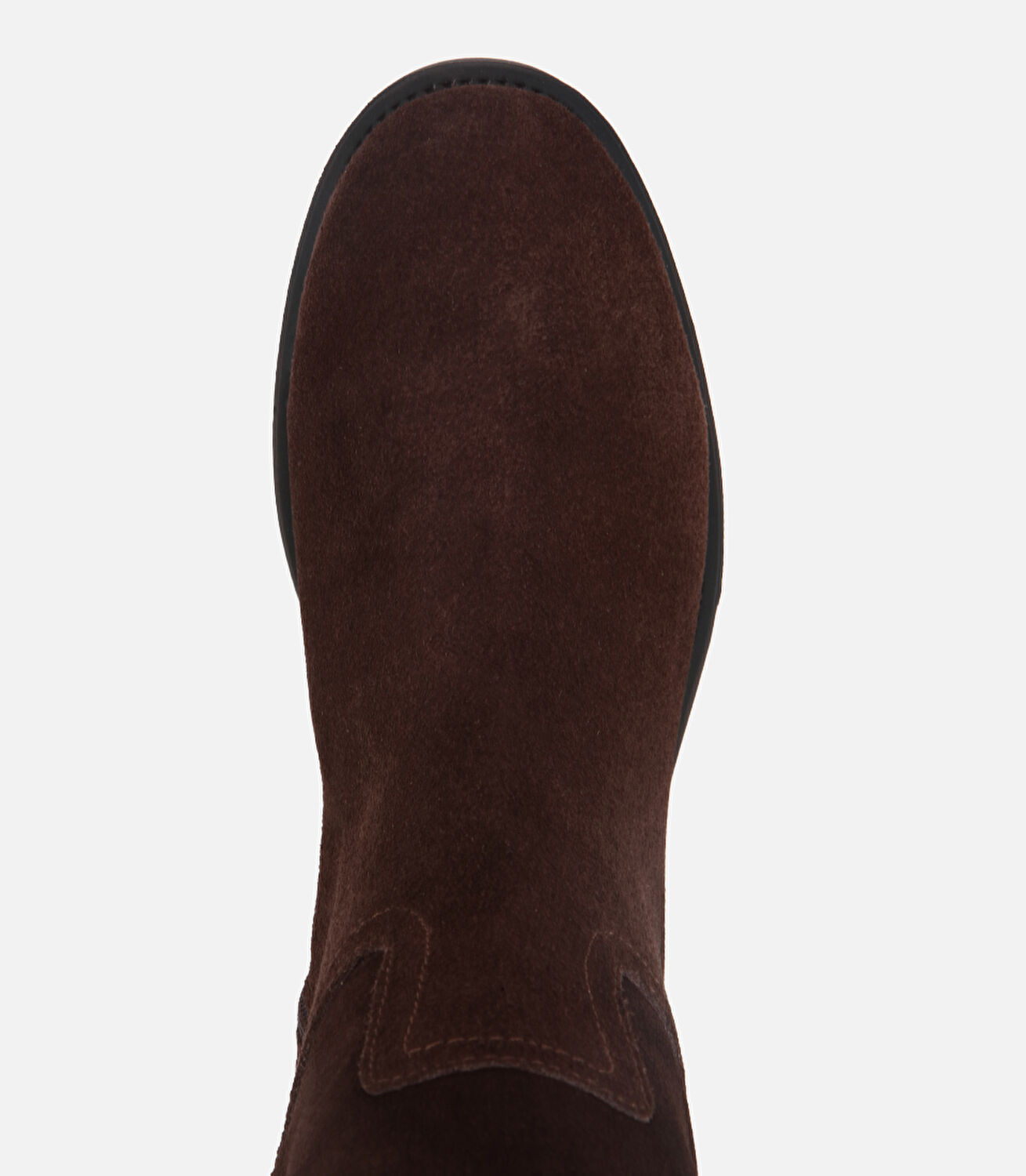 Kadın Süet Deri Kahverengi  Kemer Detaylı Düz Çizme