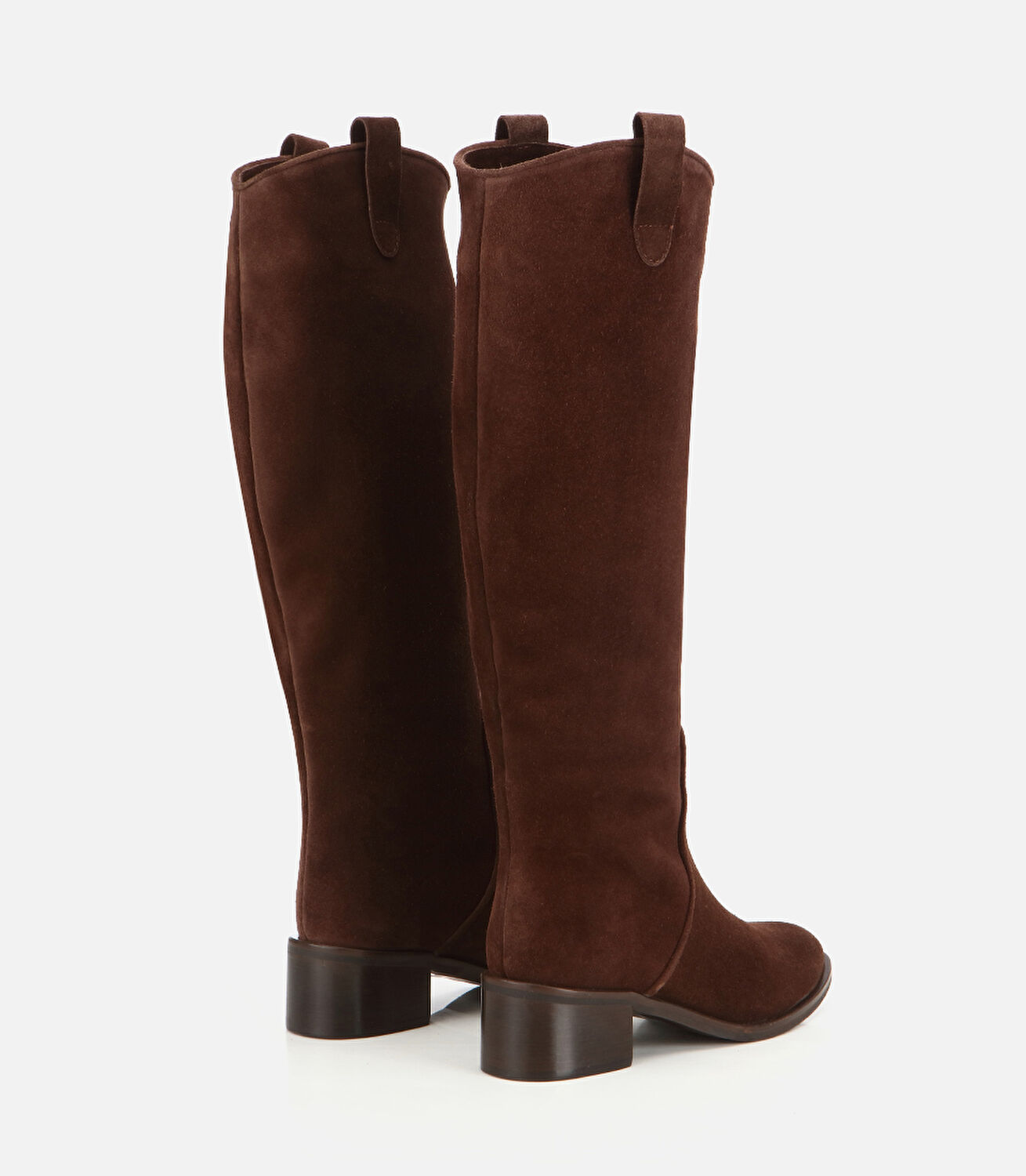 Kadın Süet Deri Kahverengi Binici Düz Çizme