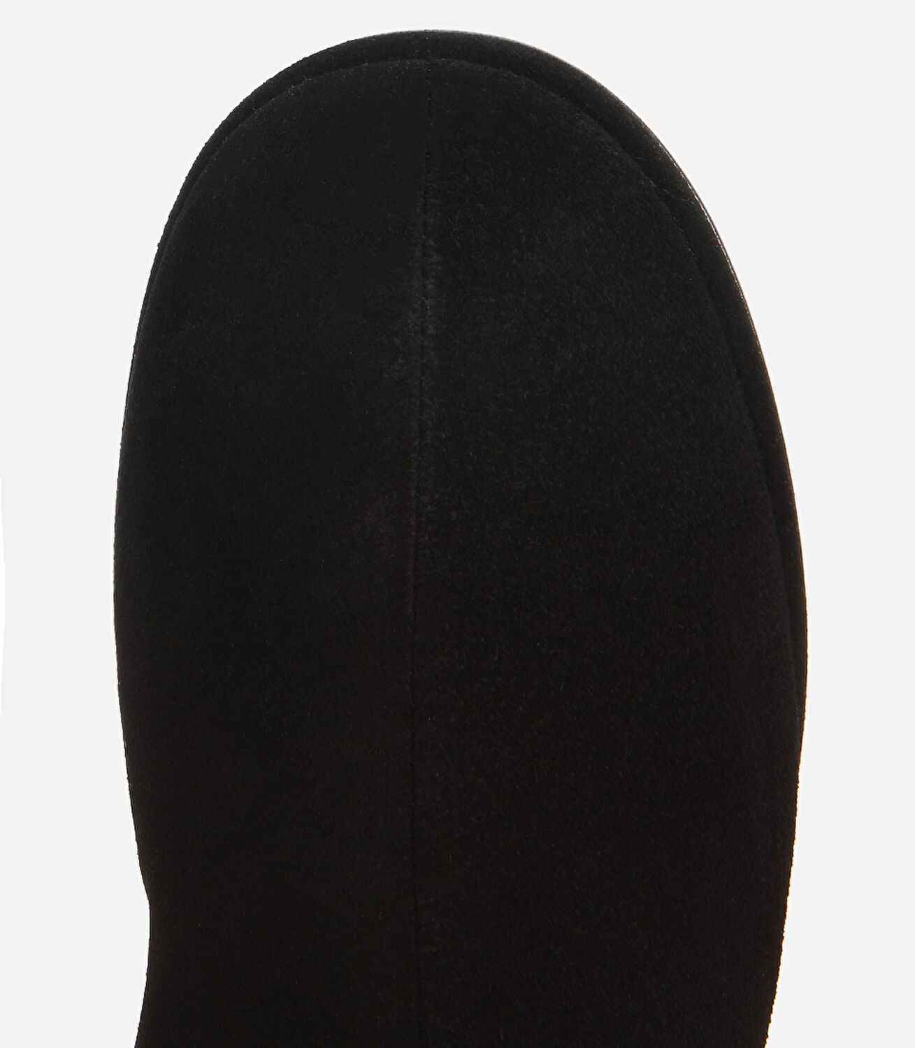 Kadın Süet Deri Siyah Lastik Detaylı Düz Çizme