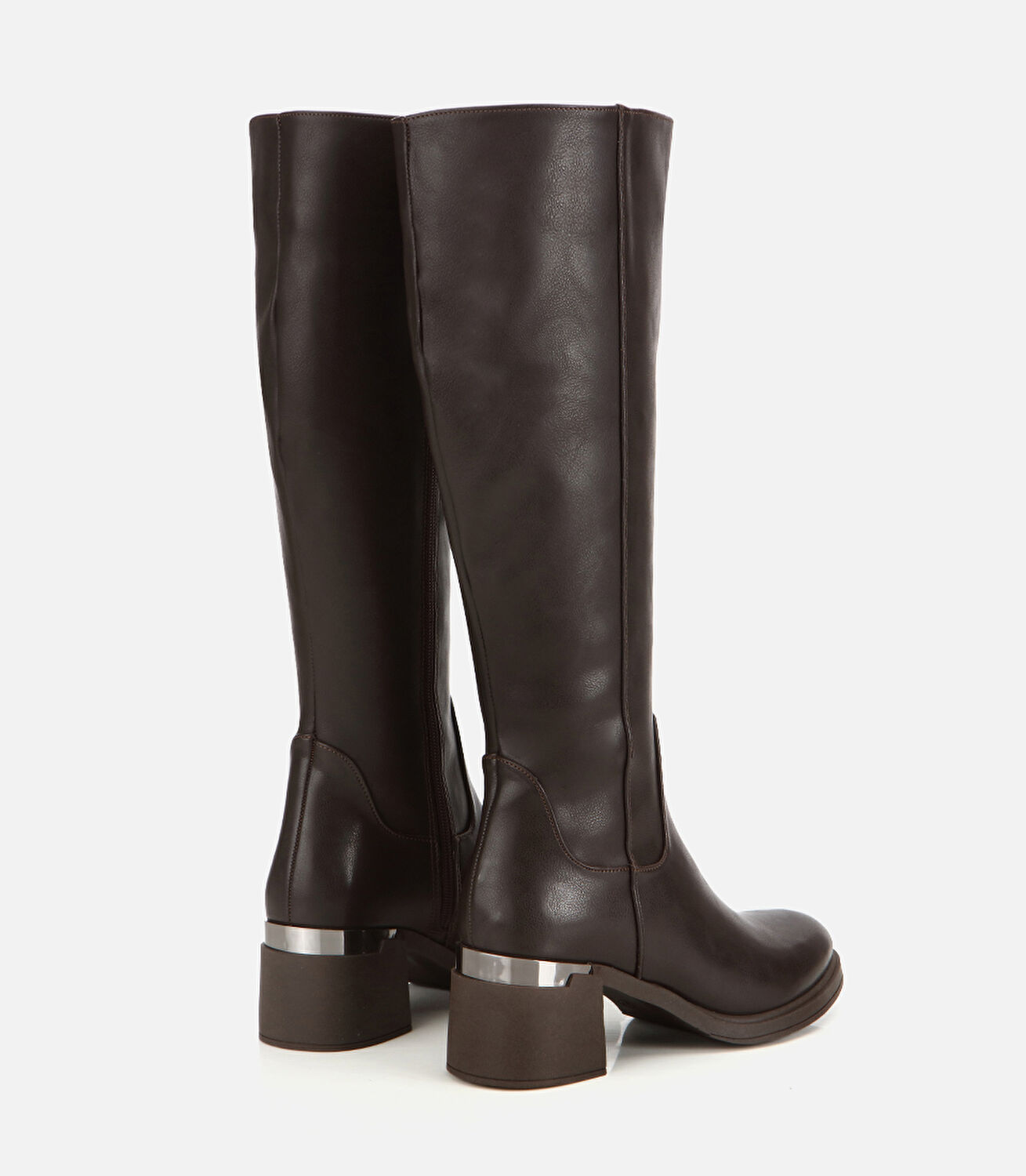 Kadın Kahverengi Metal Detaylı Topuklu Çizme