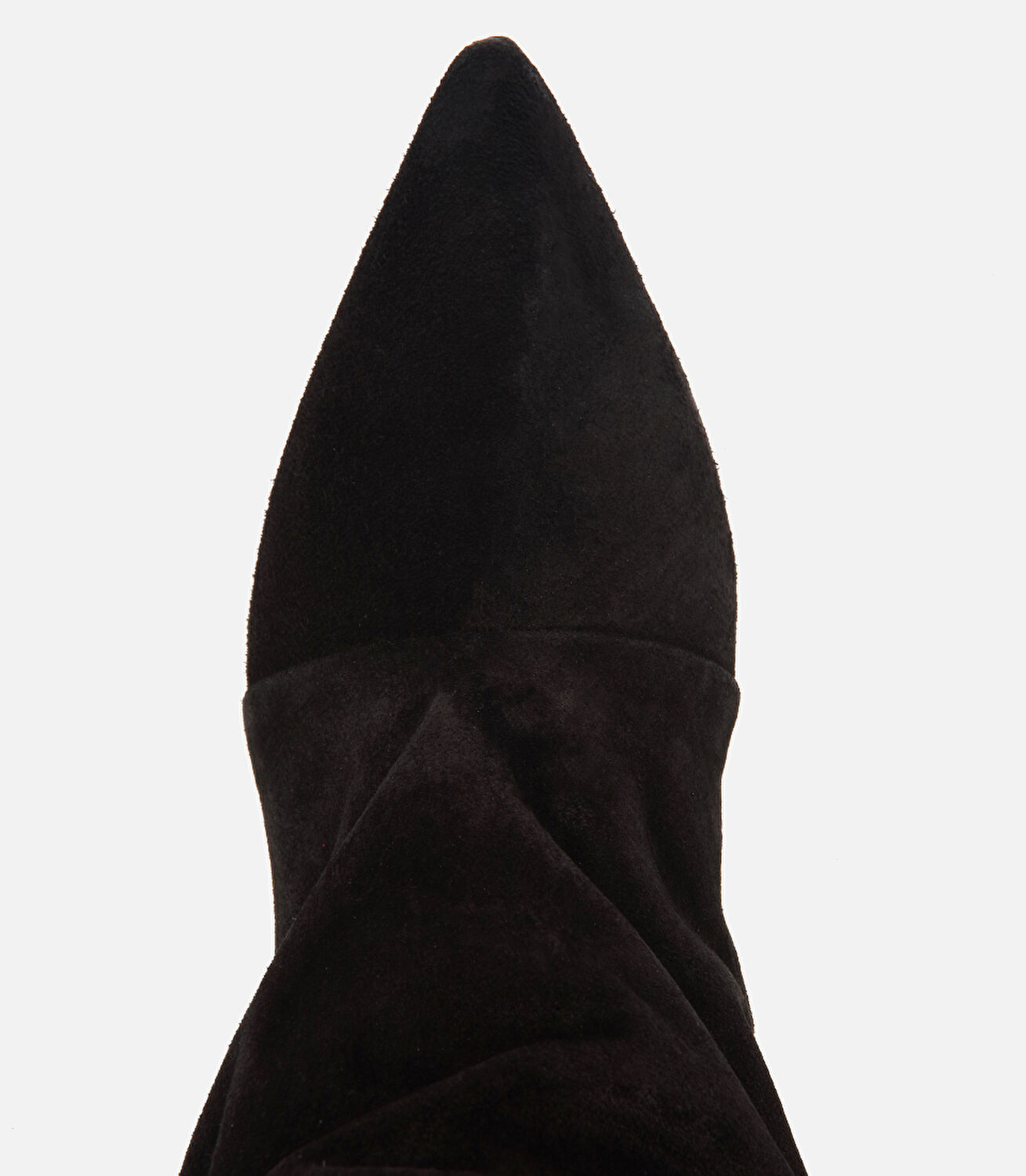 Kadın Süet Deri Siyah Gold Topuk Detaylı Topuklu Çizme