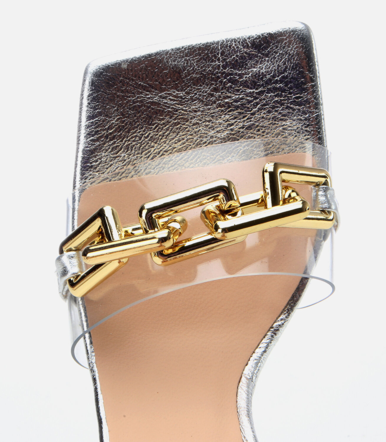 Kadın Deri Lame Topuklu Sandalet