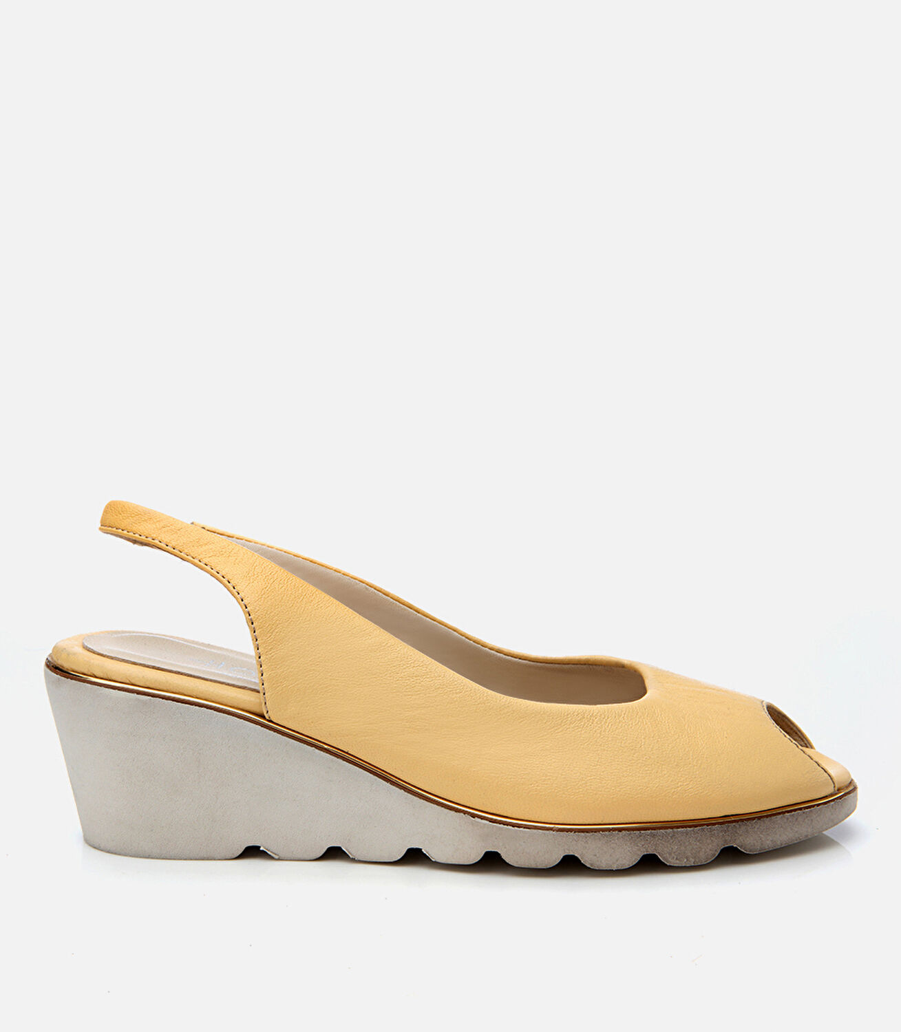 Kadın Deri Sarı Topuklu Sandalet