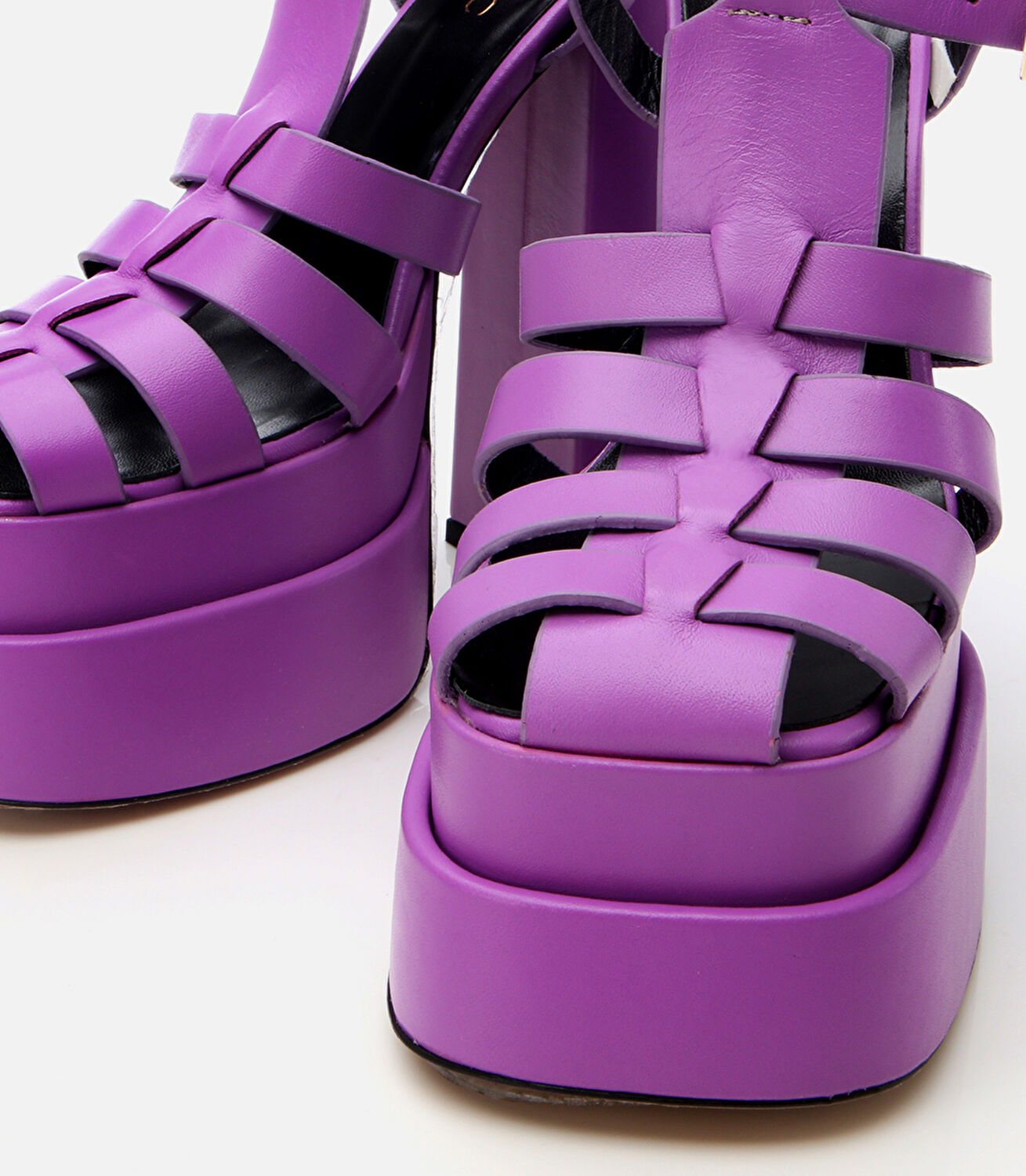 Kadın Deri Mor Topuklu Sandalet