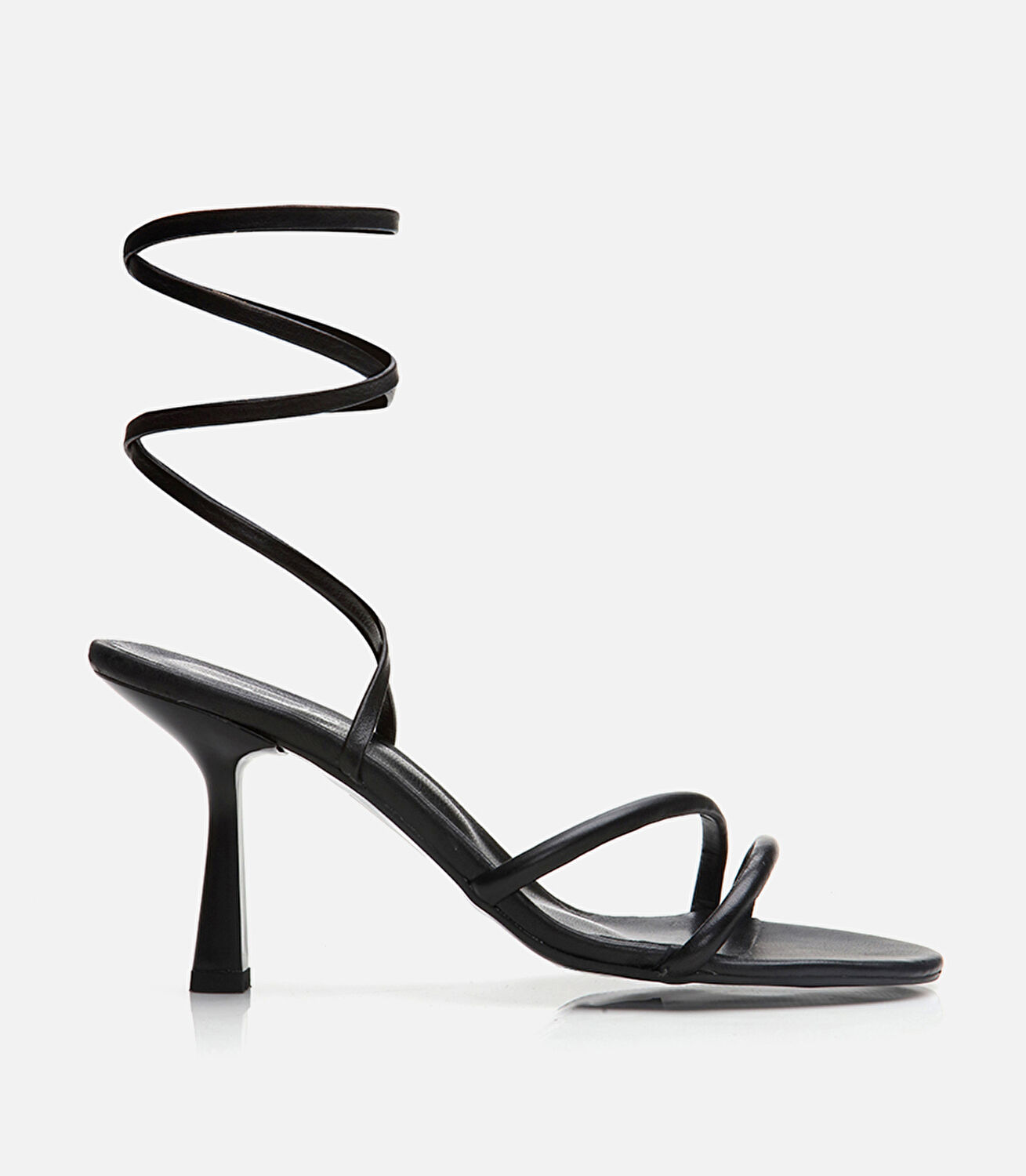 Kadın Deri Siyah Topuklu Sandalet