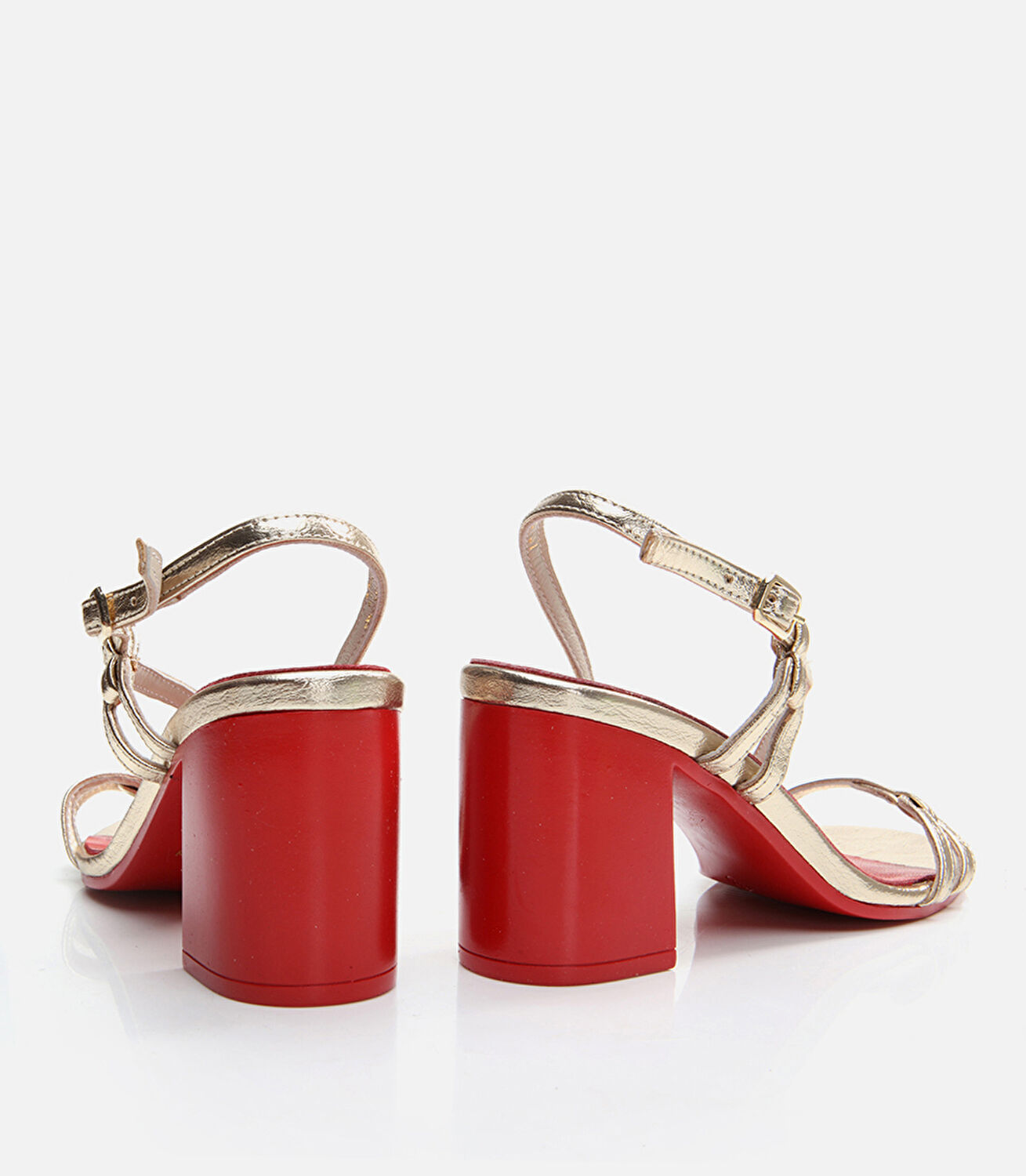 Kadın Deri Gold Abiye Topuklu Sandalet