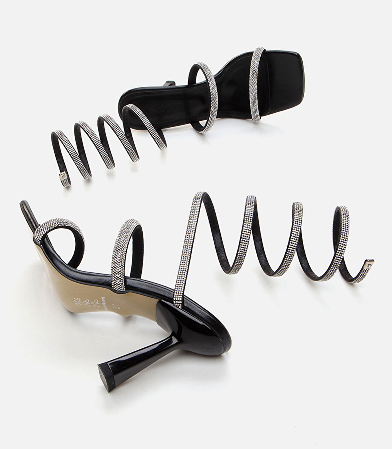 Kadın Siyah Abiye Topuklu Sandalet