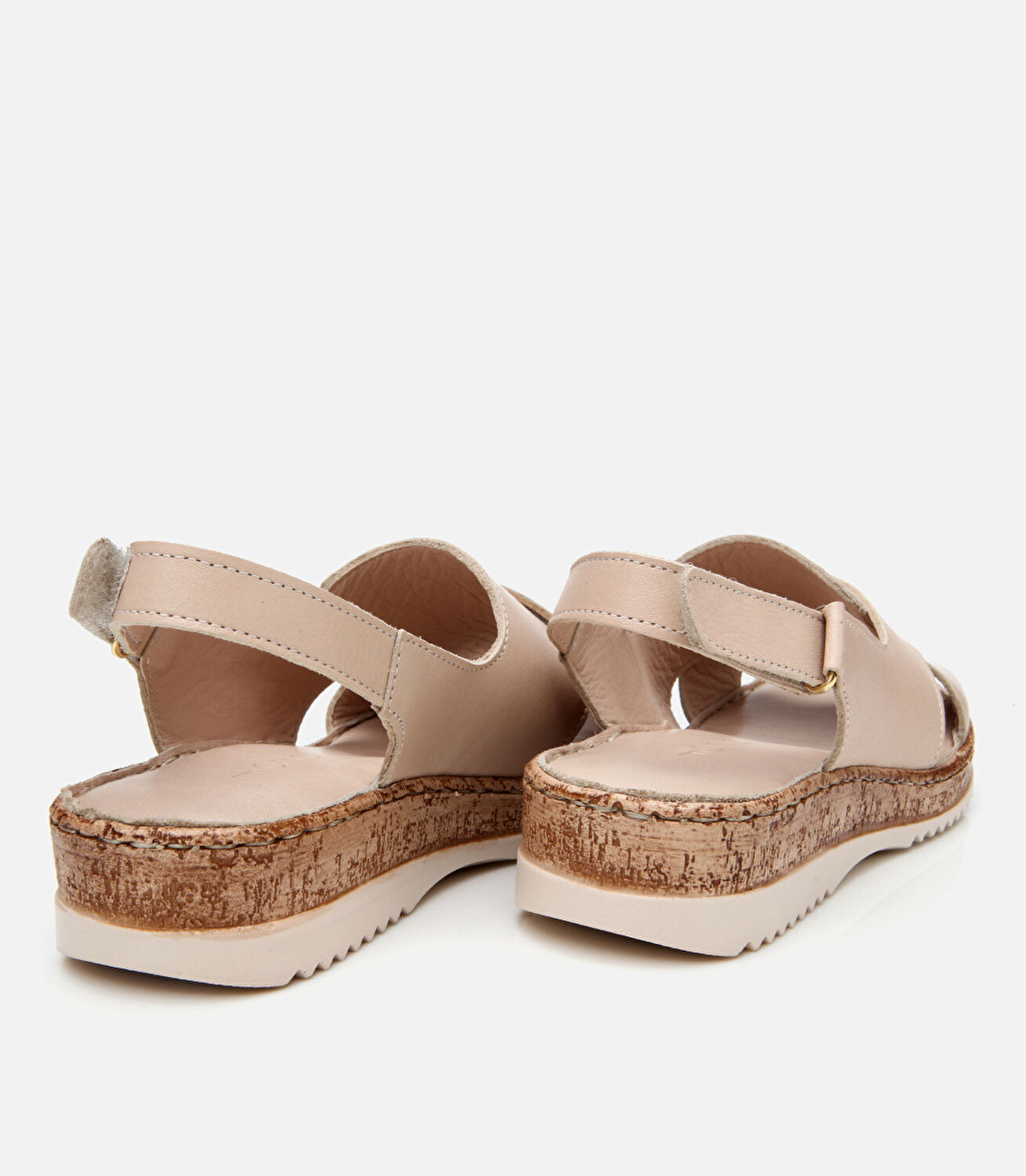 Kadın Deri Bej Ayarlanabilir Comfort Sandalet