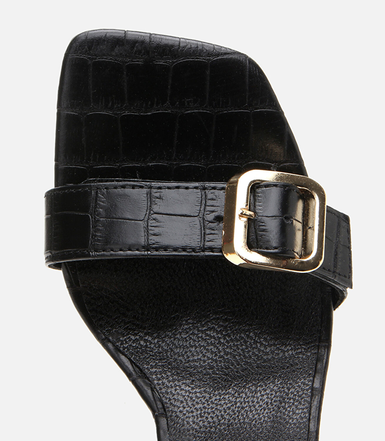 Kadın Deri Siyah Kemerli Topuklu Sandalet