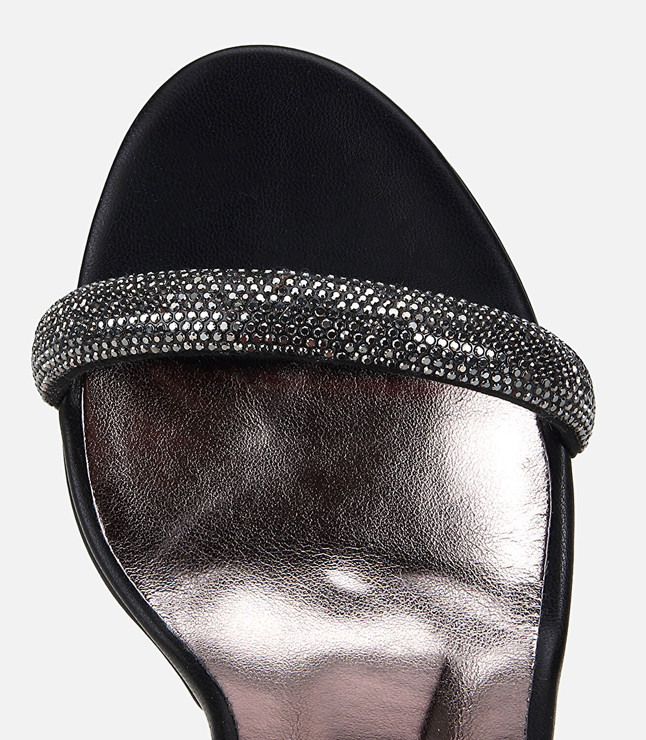 Kadın Siyah Taşlı Tek Bantlı İnce Topuklu Sandalet