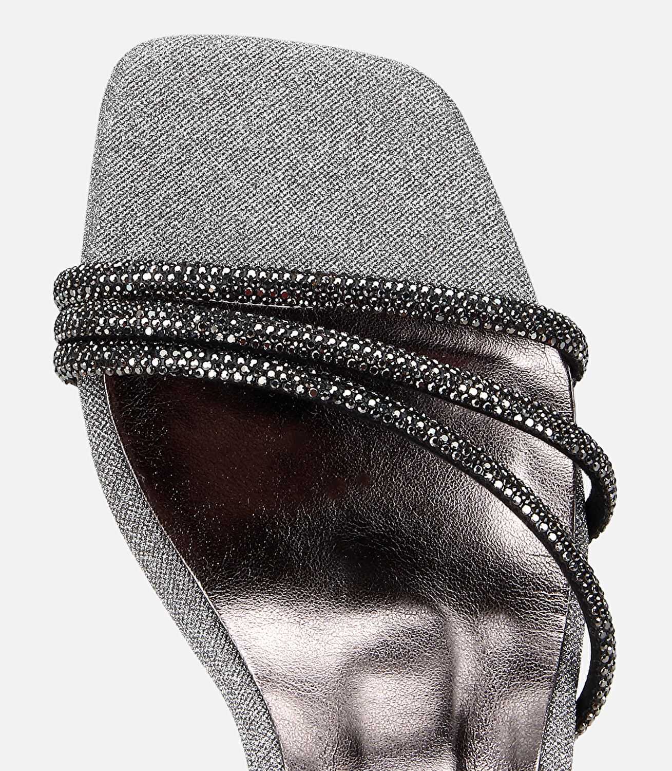 Kadın Gri Taş Detaylı Topuklu Sandalet