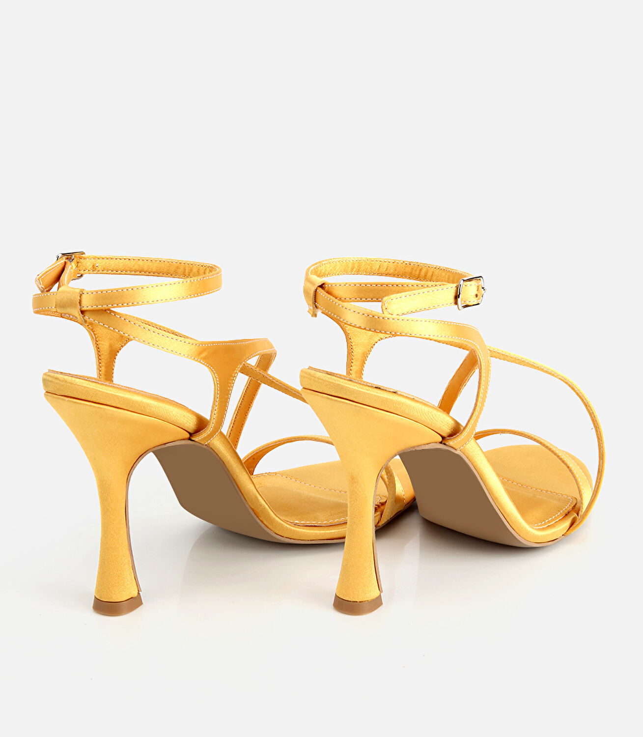 Kadın Sarı İnce Topuklu  Sandalet