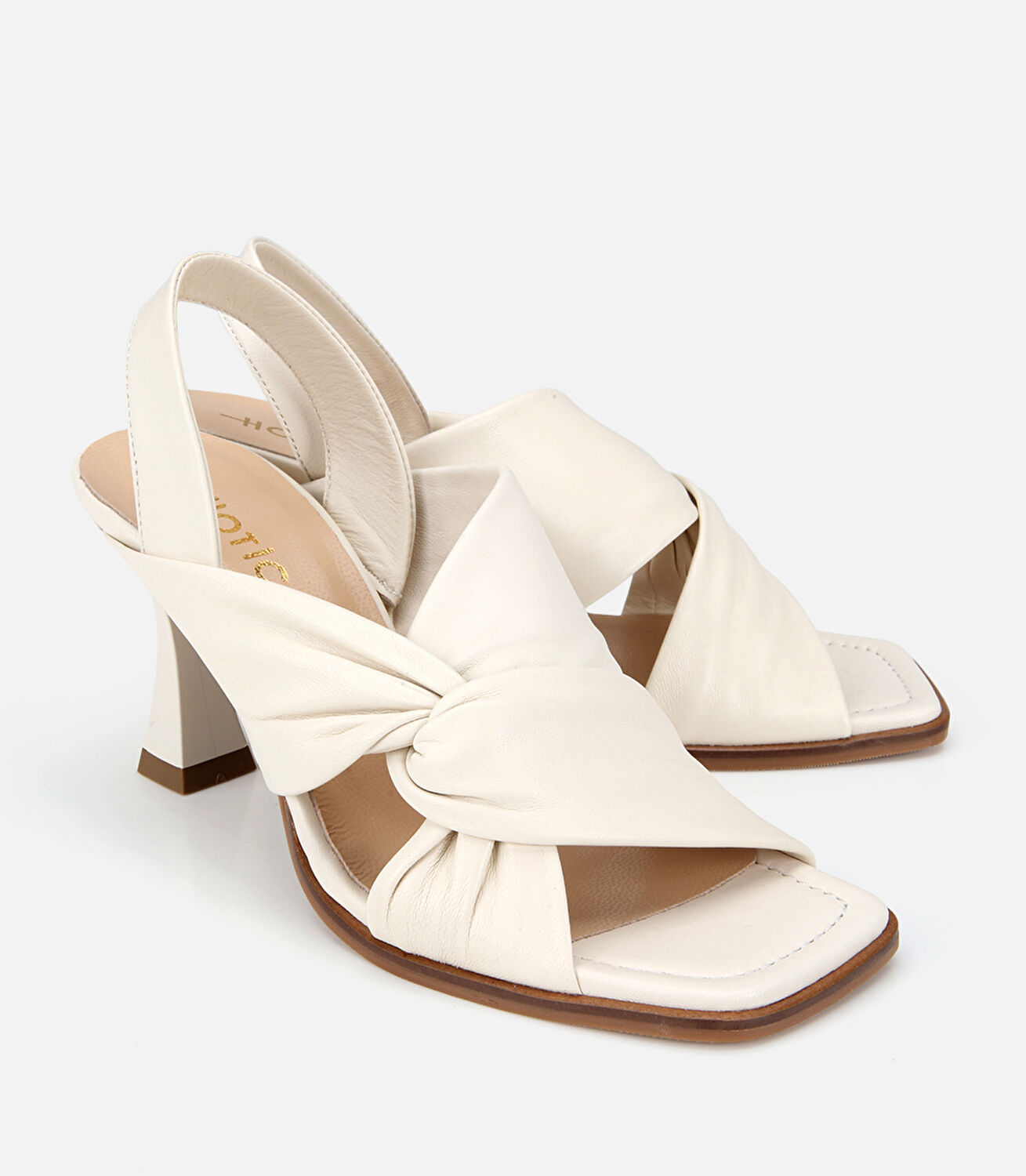 Kadın Deri Kemik Arkası Açık Topuklu Sandalet
