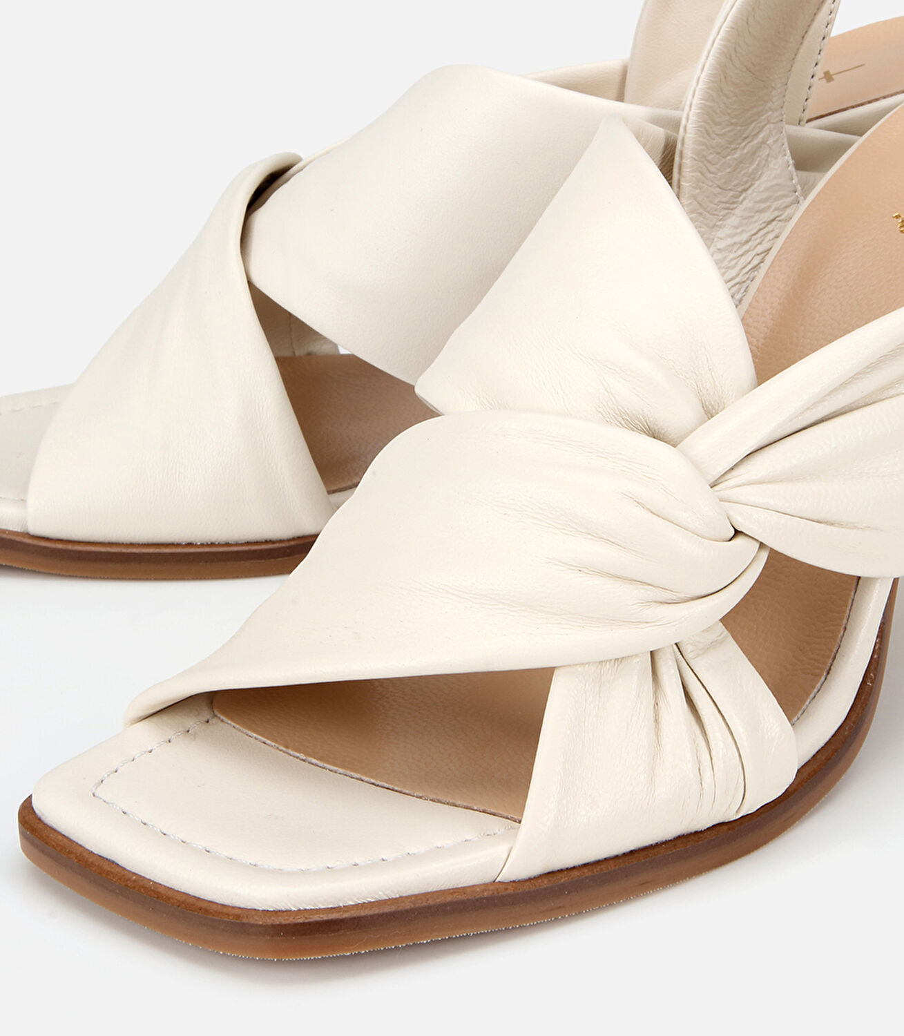 Kadın Deri Kemik Arkası Açık Topuklu Sandalet