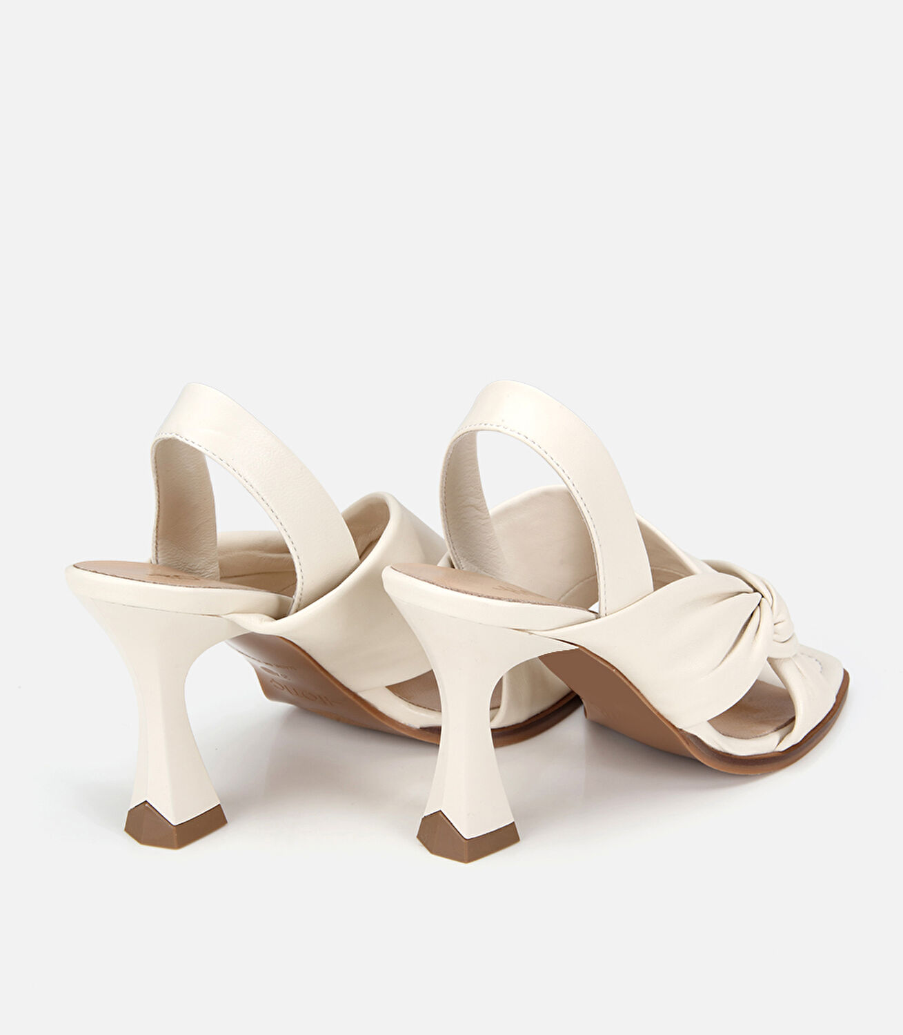 Kadın Deri Kemik Arkası Açık Topuklu Sandalet