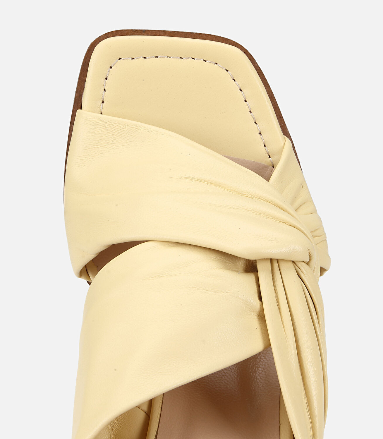 Kadın Deri Sarı Arkası Açık Topuklu Sandalet