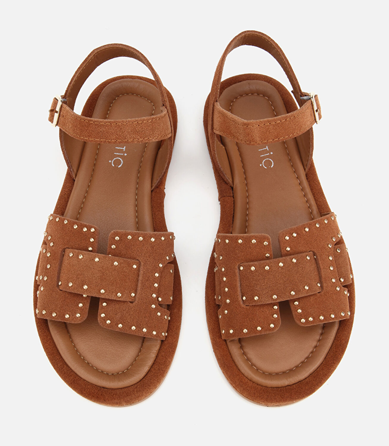 Kadın Süet Deri Taba Yumuşak Dokulu Comfort Düz Sandalet