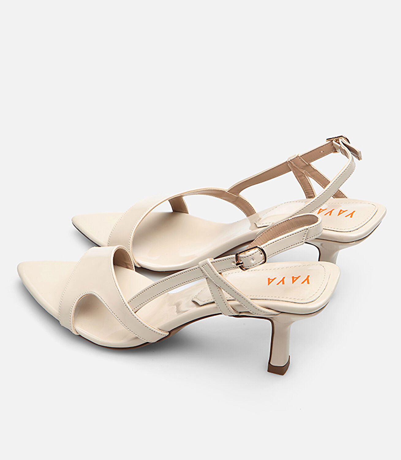 Kadın Ekru Yaya Topuklu Sandalet