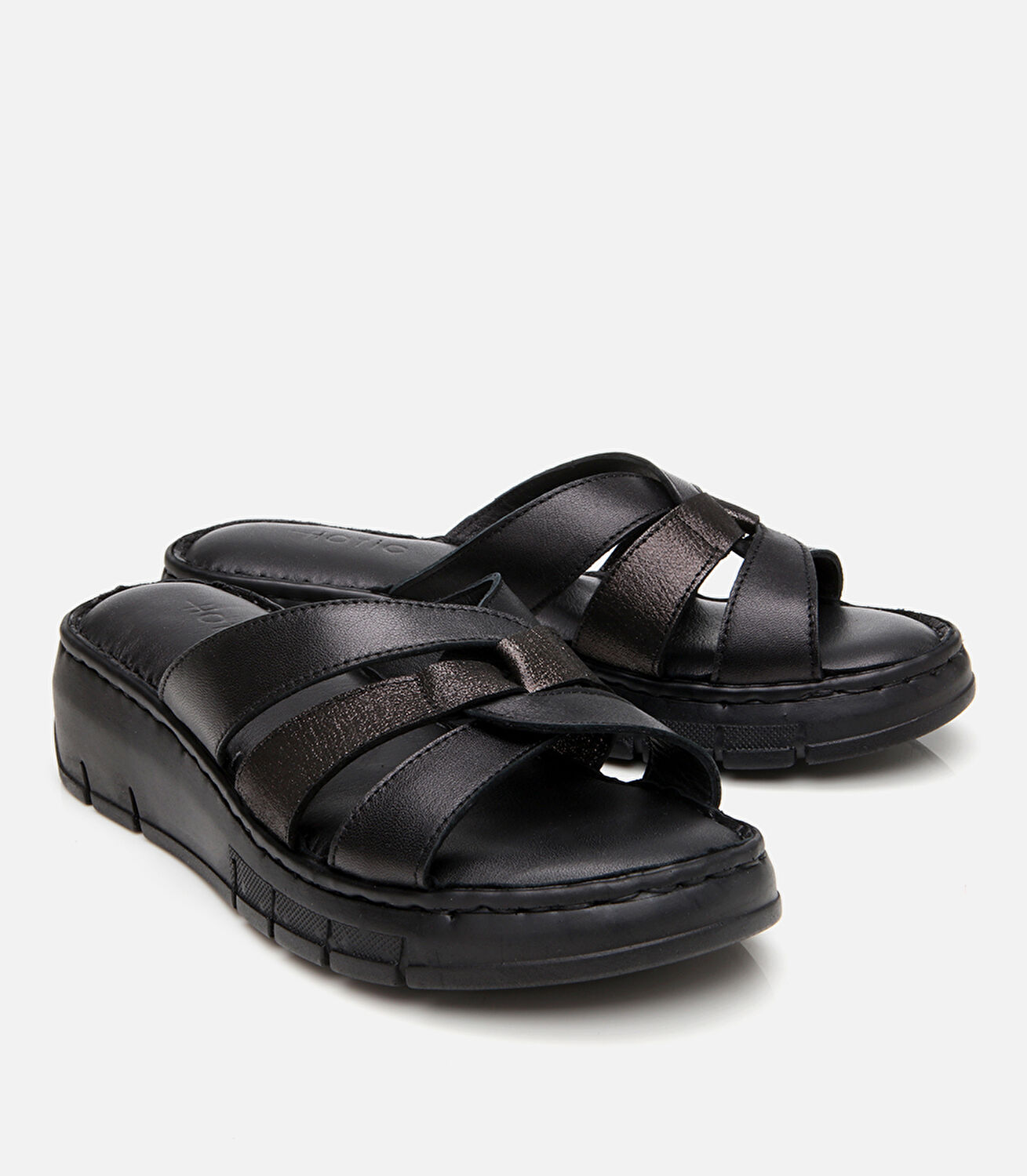 Kadın Deri Siyah Comfort Terlik