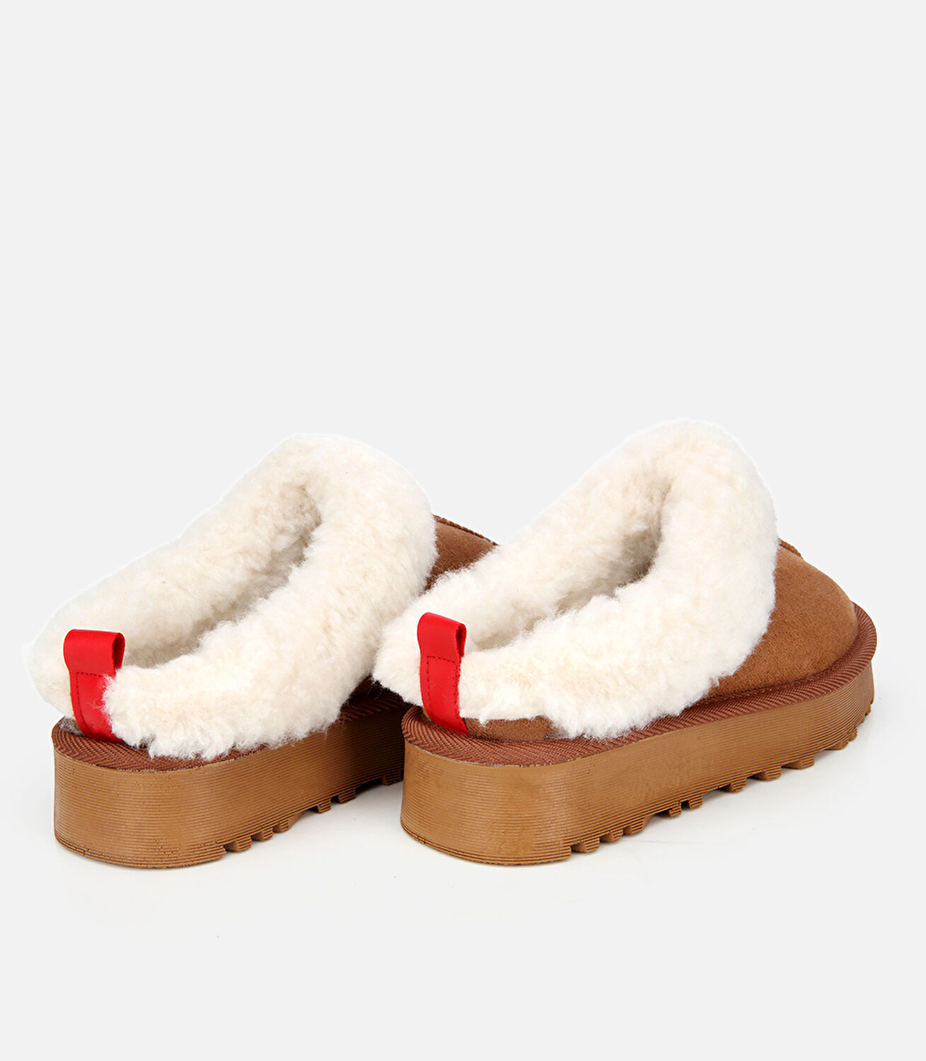 Kadın Süet Taba İçi Kürklü Düz Terlik