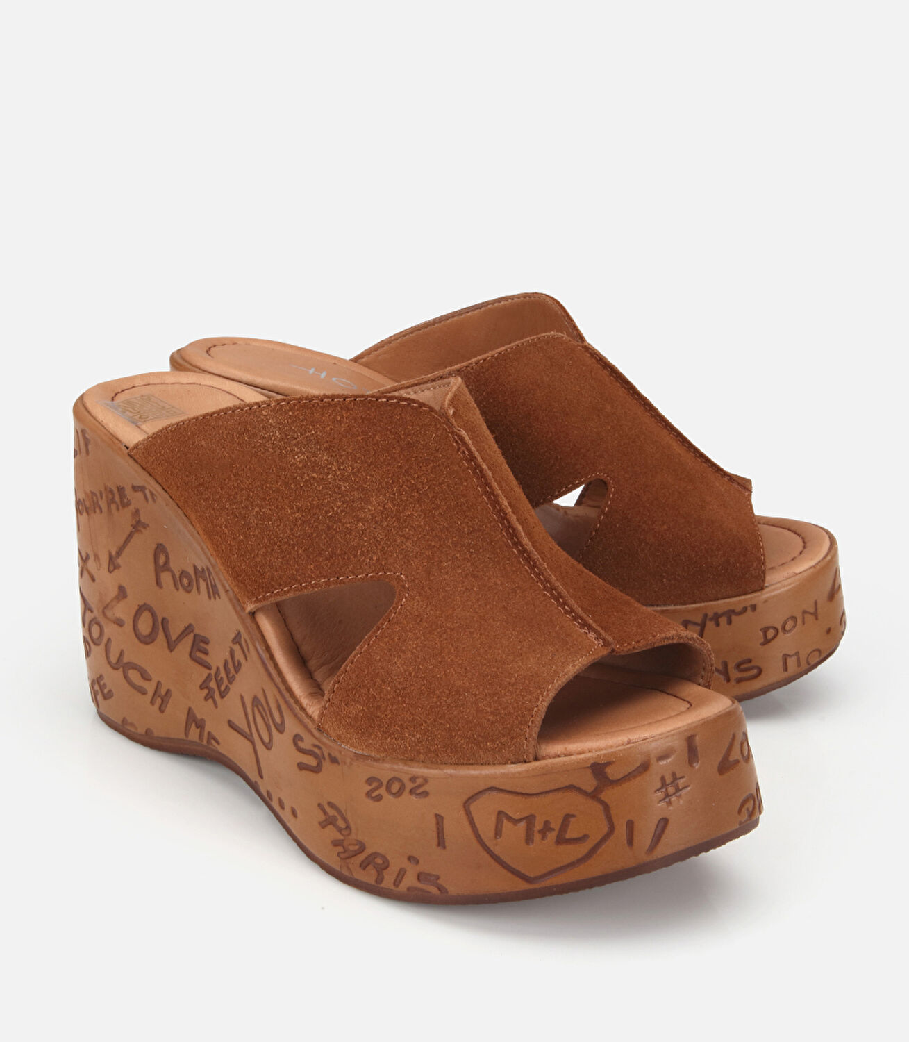 Kadın Deri Taba Burnu Açık Kalın Tabanlı Terlik