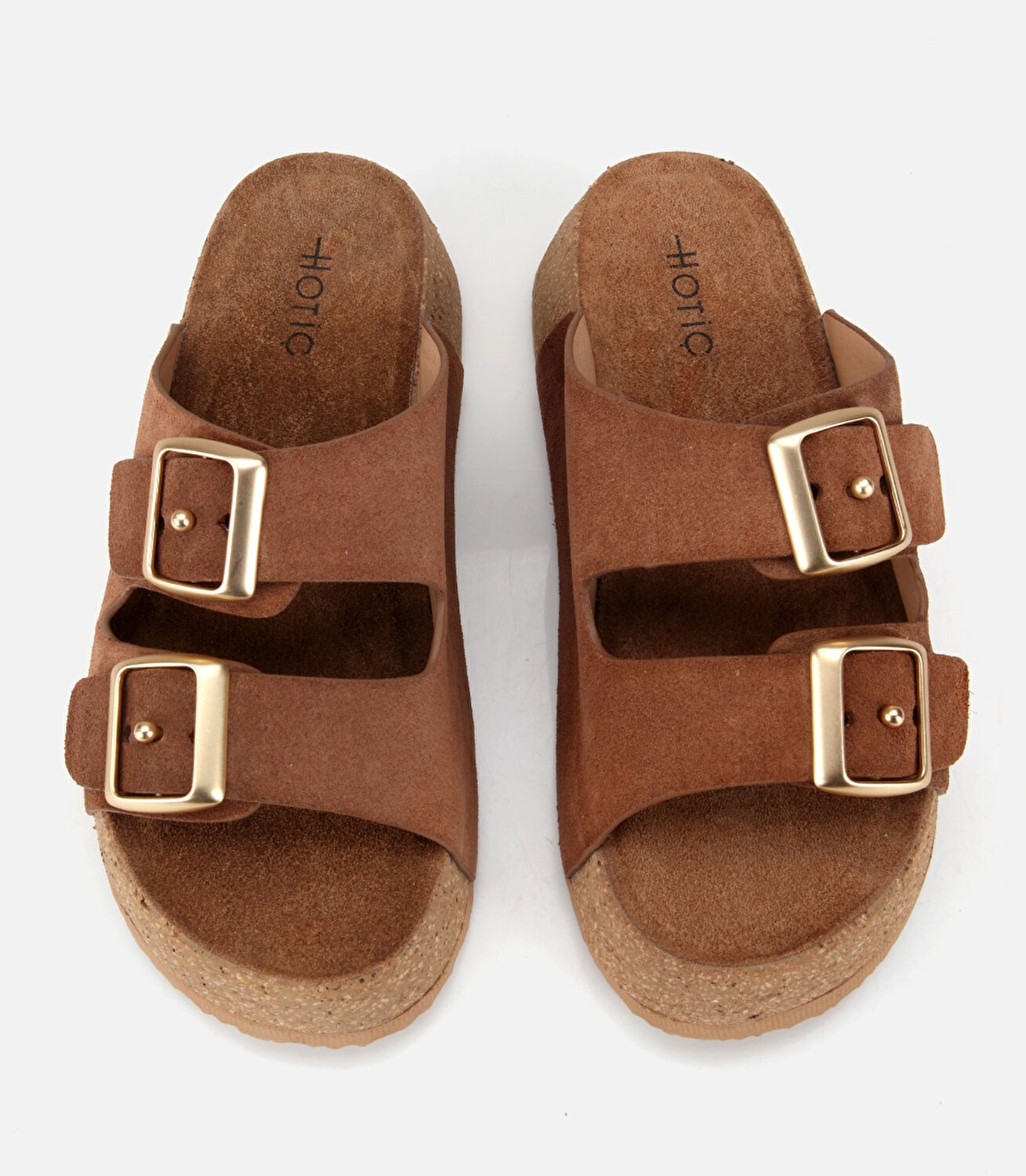 Kadın Deri Taba Toka Detaylı Kalın Tabanlı Düz Terlik