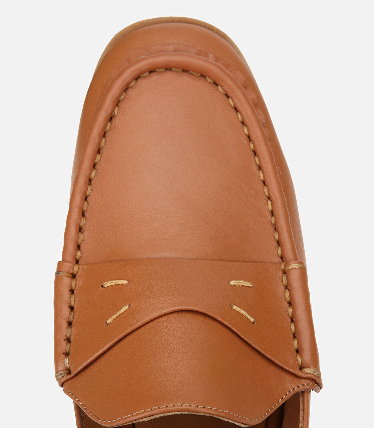 Kadın Deri Taba Dikiş Detaylı Düz Terlik