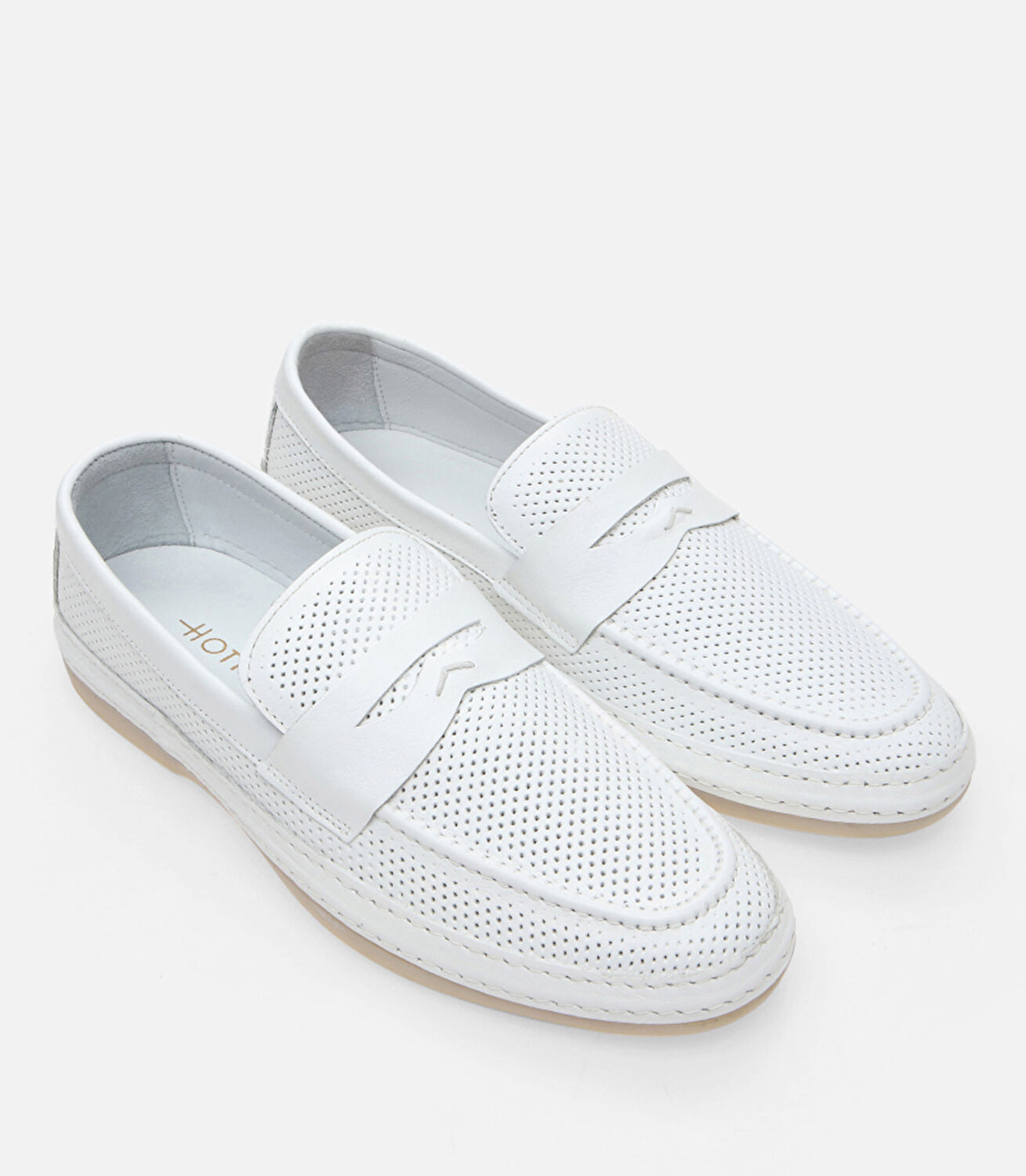 Erkek Deri Beyaz Loafer