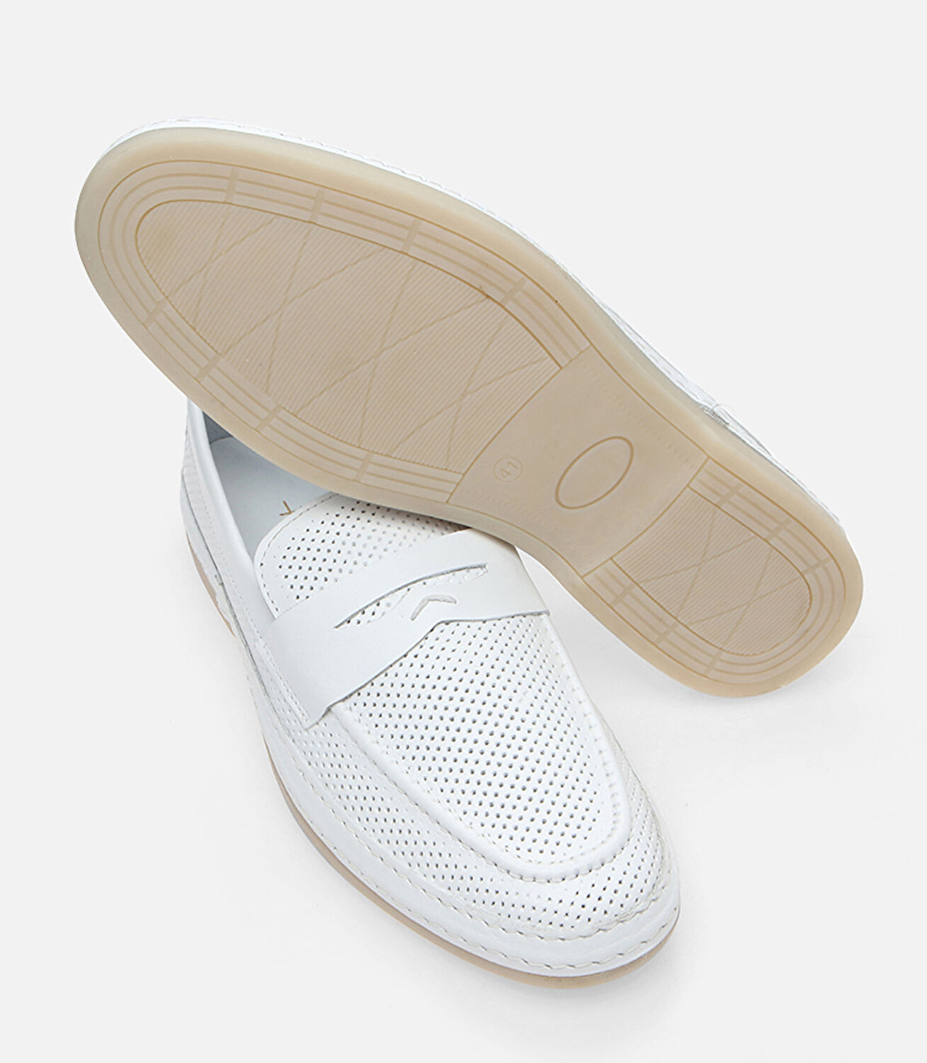 Erkek Deri Beyaz Loafer