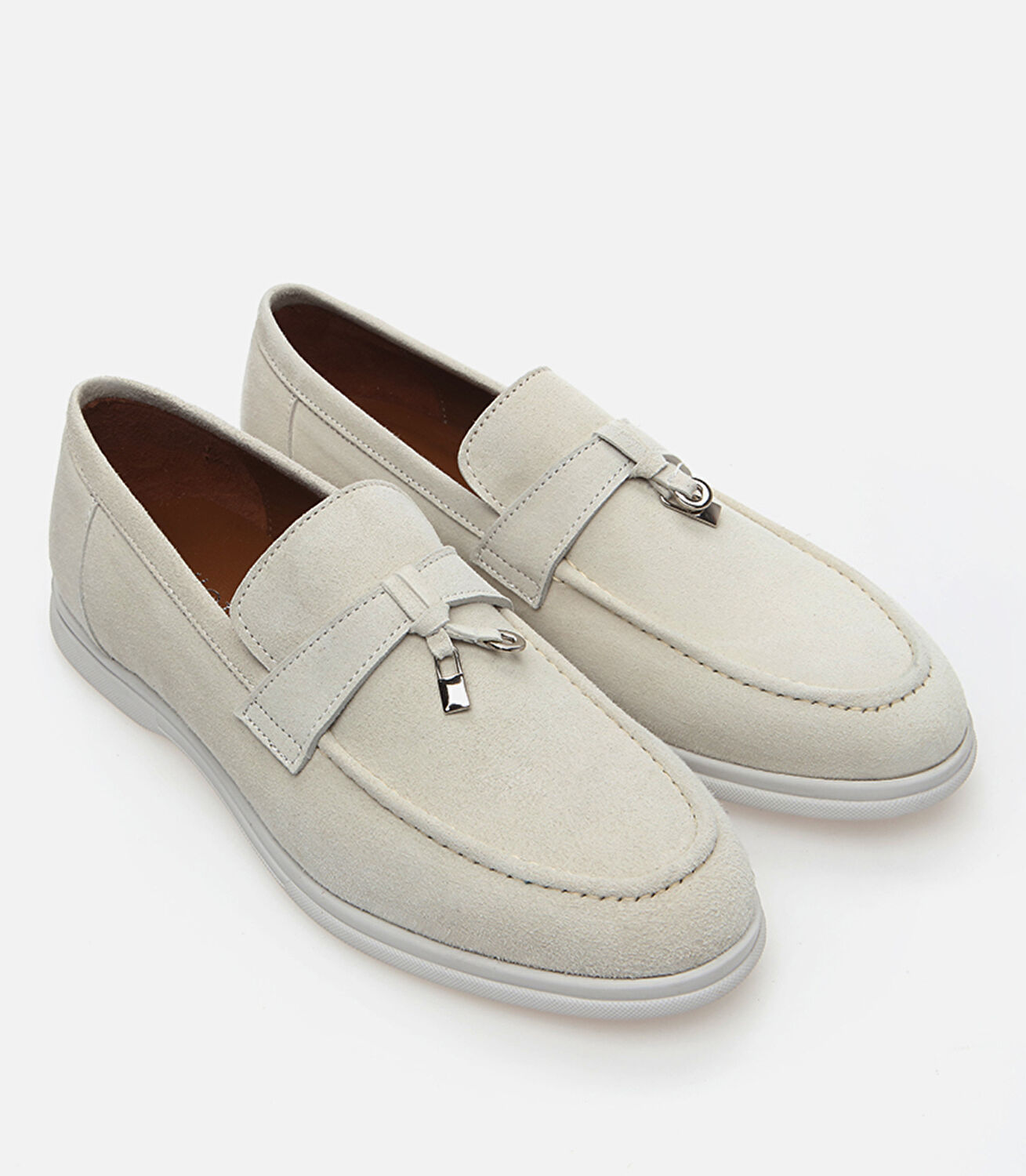 Erkek Deri Gri Loafer