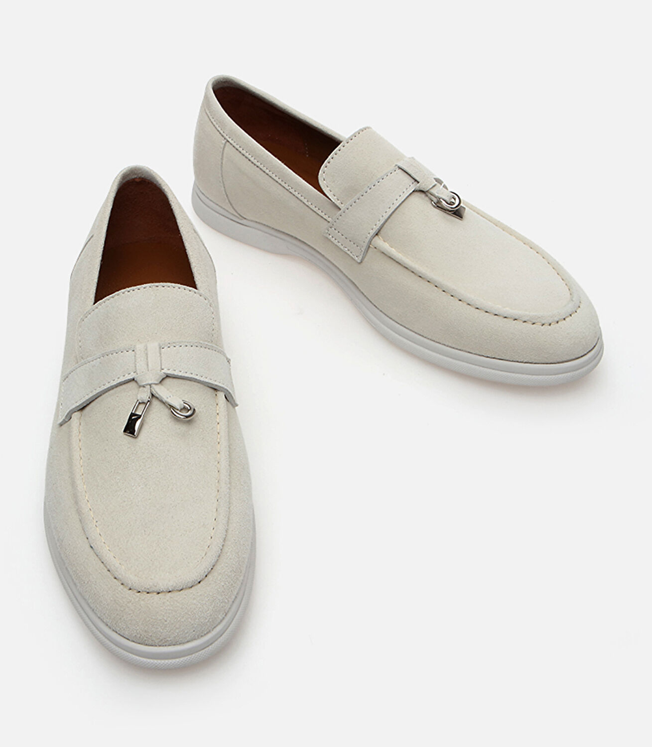 Erkek Deri Gri Loafer