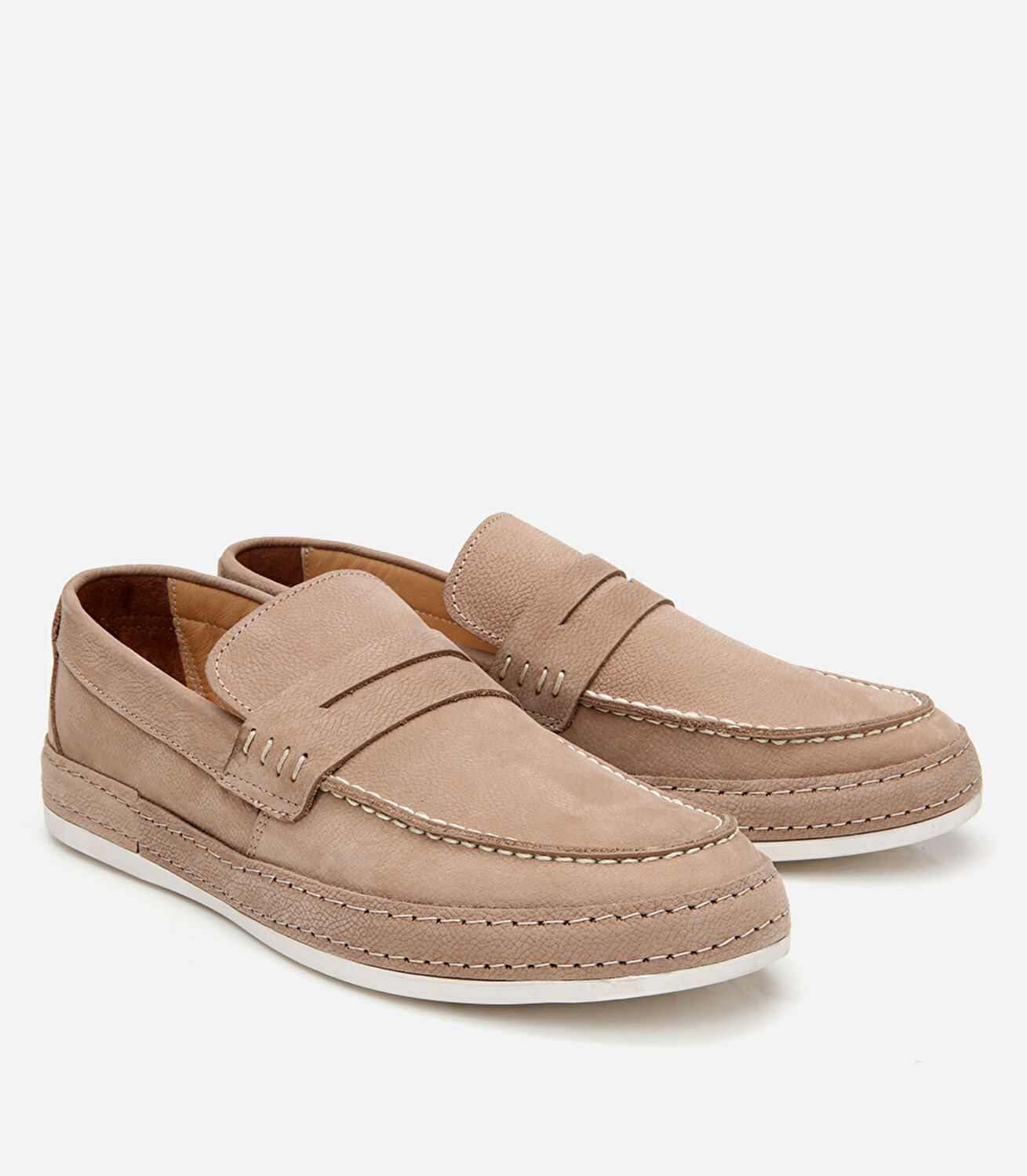 Erkek Nubuk Bej Rahat Tabanlı Loafer