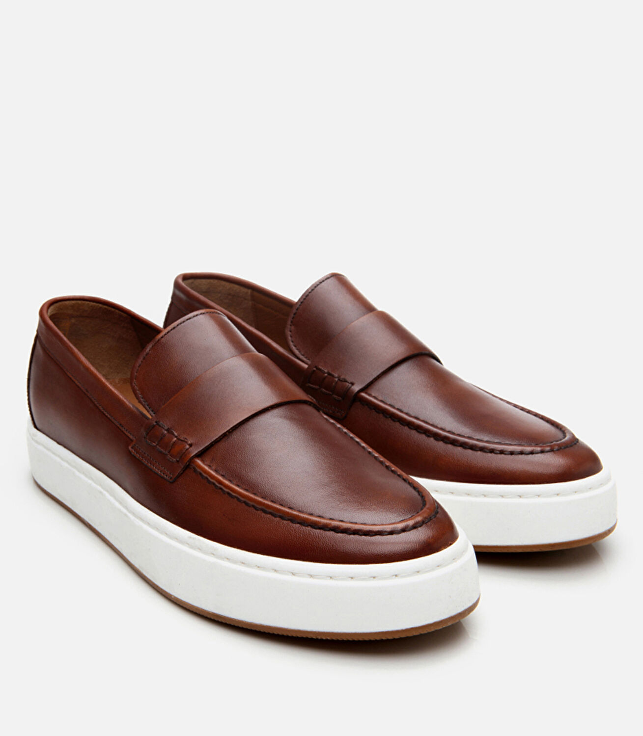 Erkek Deri Taba Yüksek Tabanlı Şık Loafer