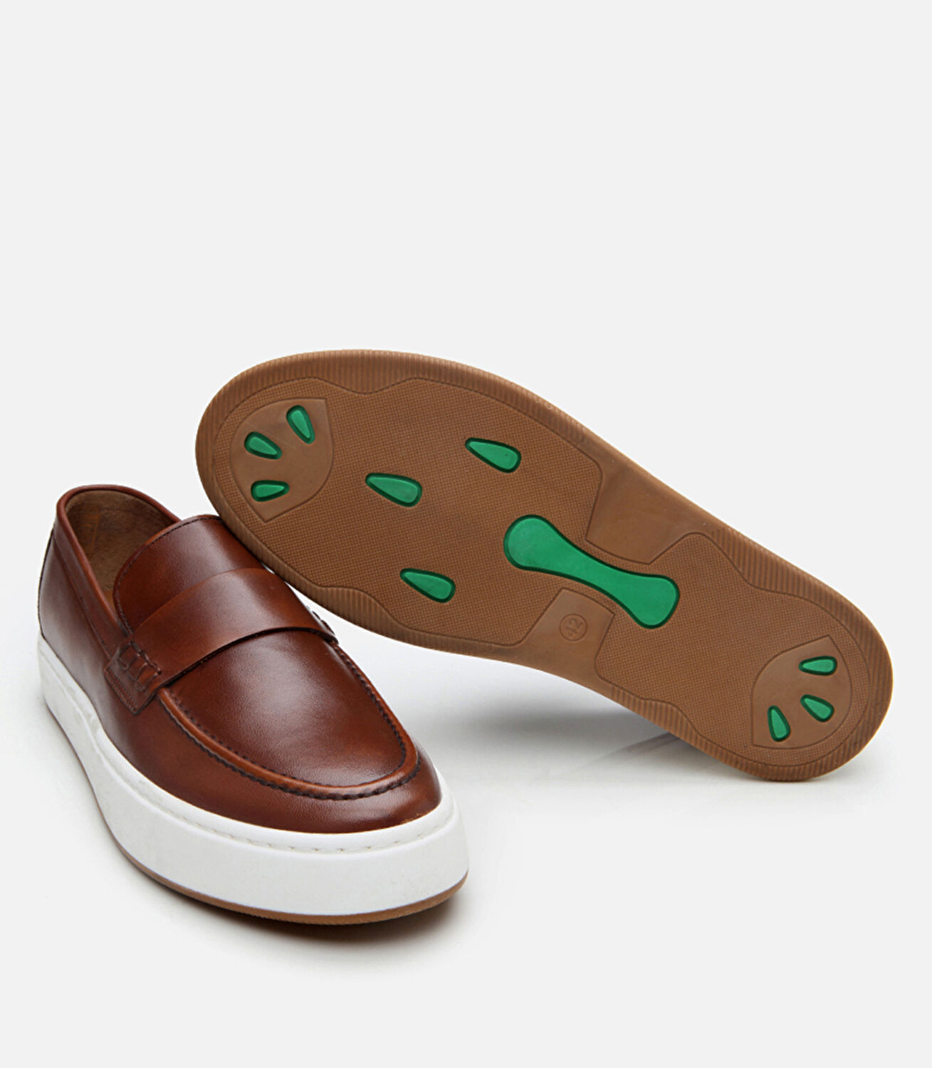 Erkek Deri Taba Yüksek Tabanlı Şık Loafer