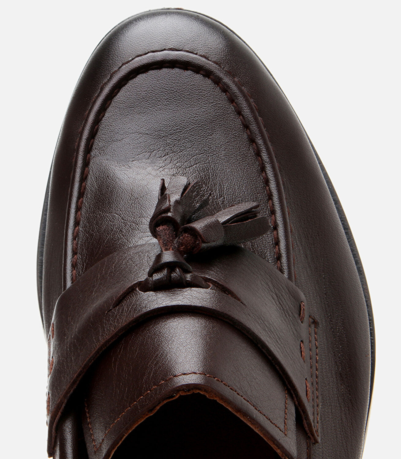 Erkek Deri Kahverengi Püskül Detaylı Klasik Loafer