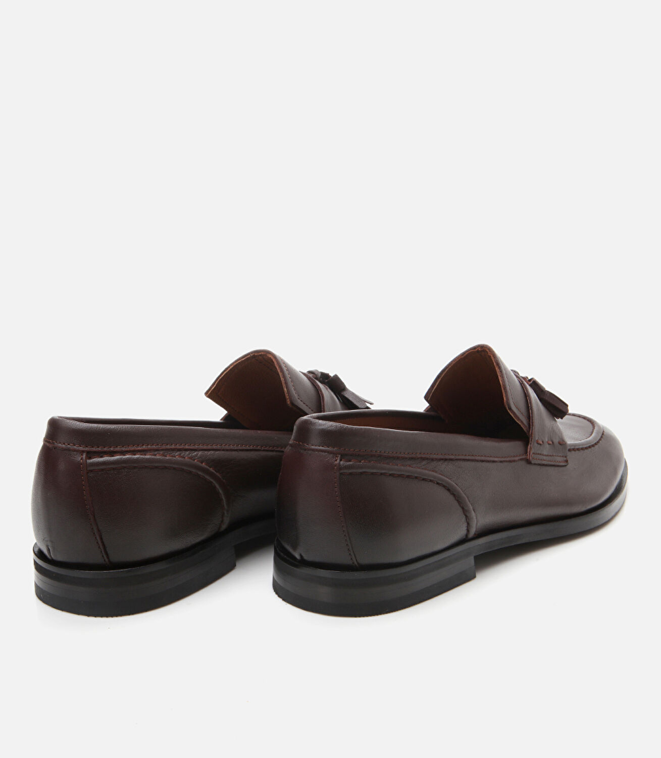 Erkek Deri Kahverengi Püskül Detaylı Klasik Loafer