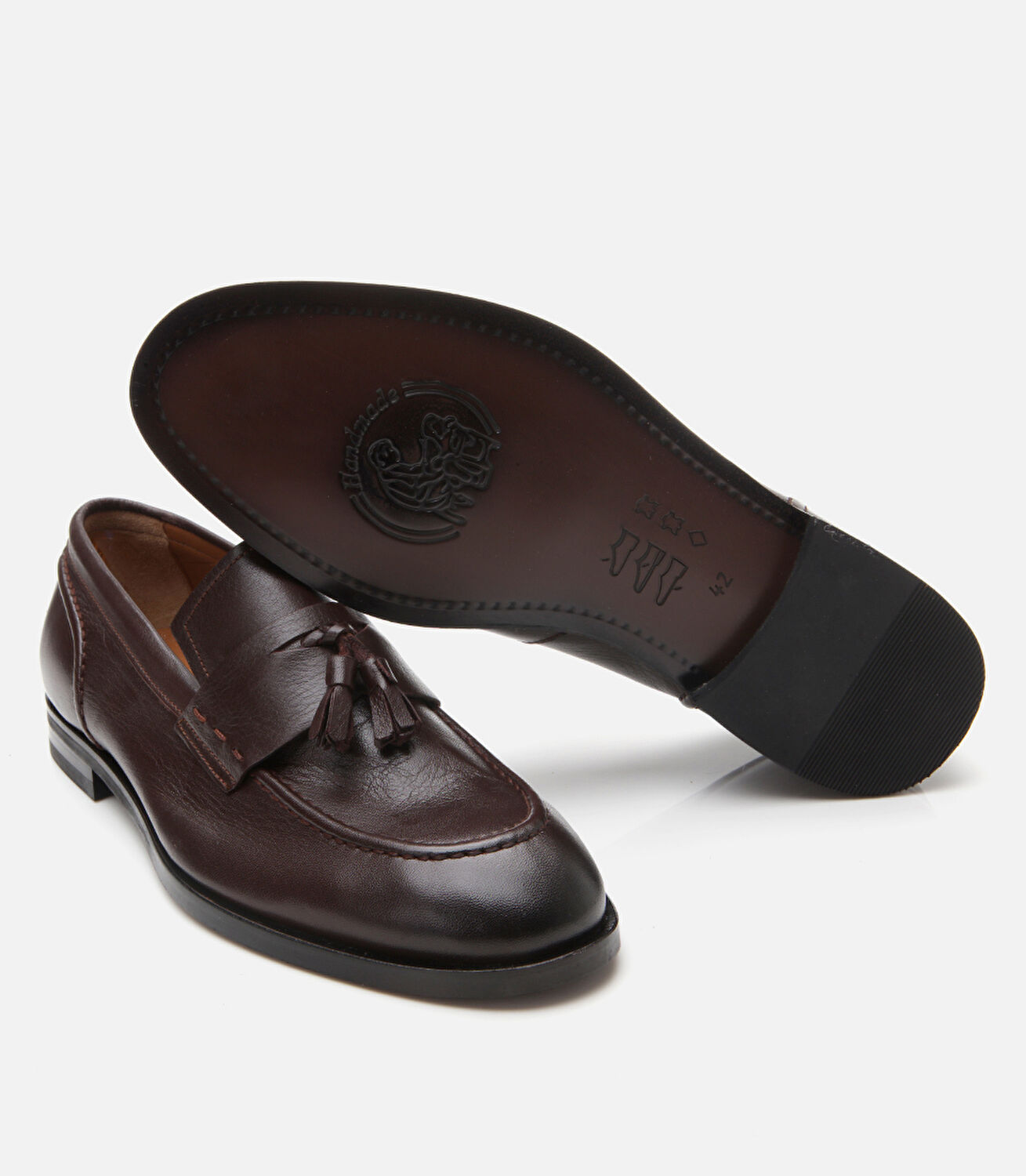 Erkek Deri Kahverengi Püskül Detaylı Klasik Loafer