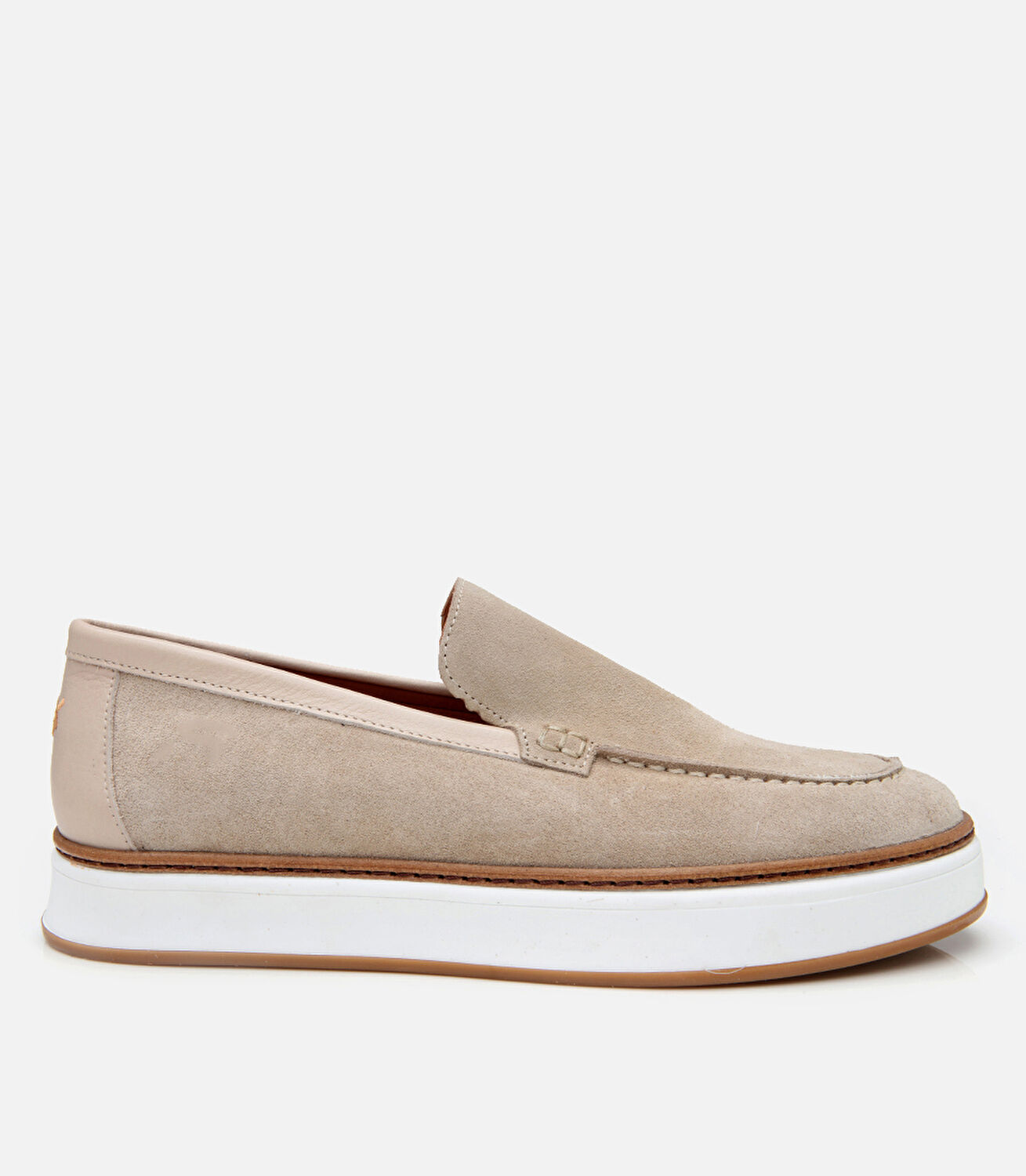 Erkek Süet Deri Bej Loafer