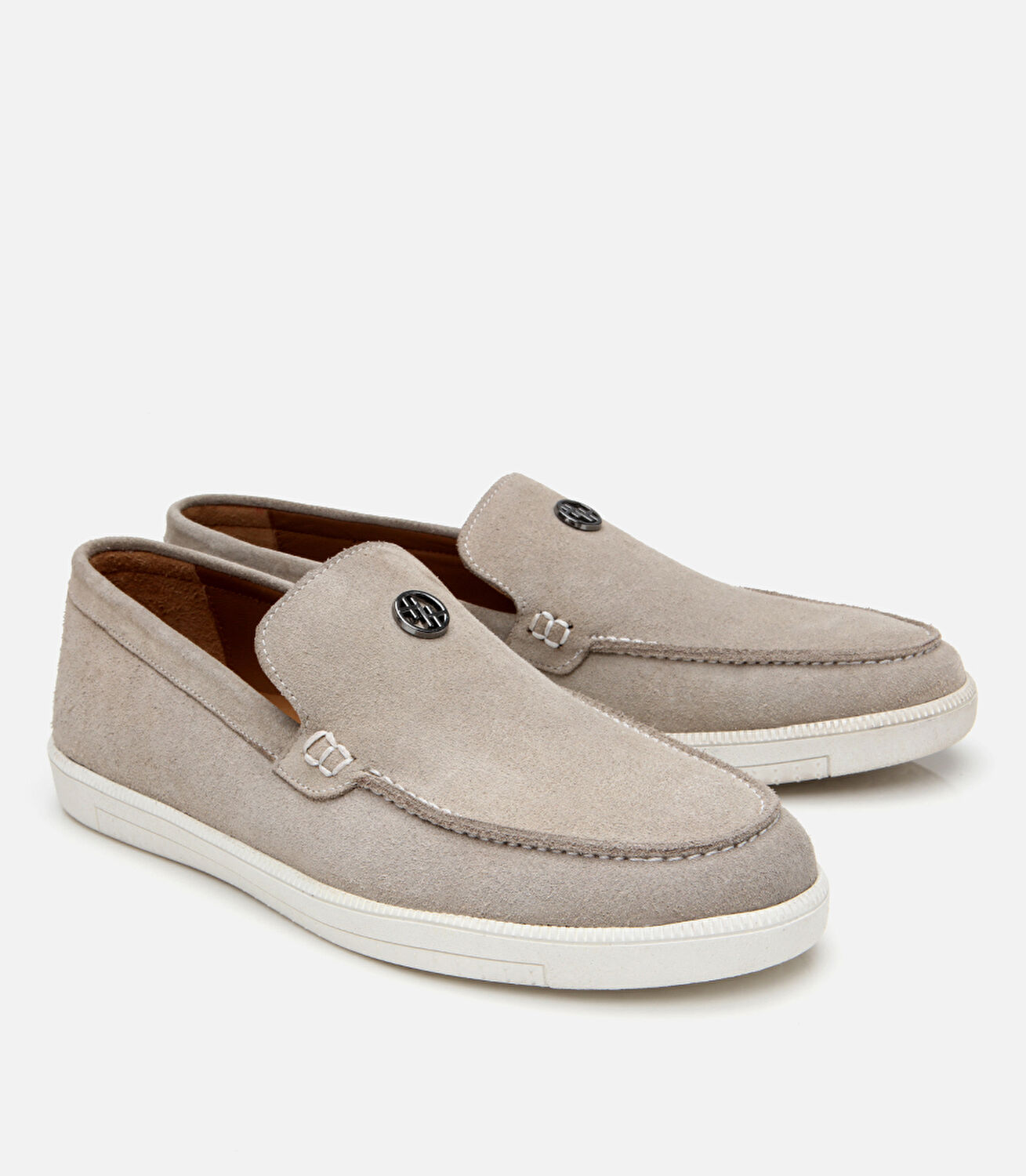 Erkek Süet Deri Bej Loafer