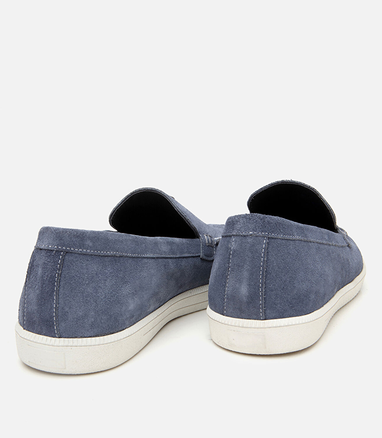 Erkek Süet Deri Mavi Loafer