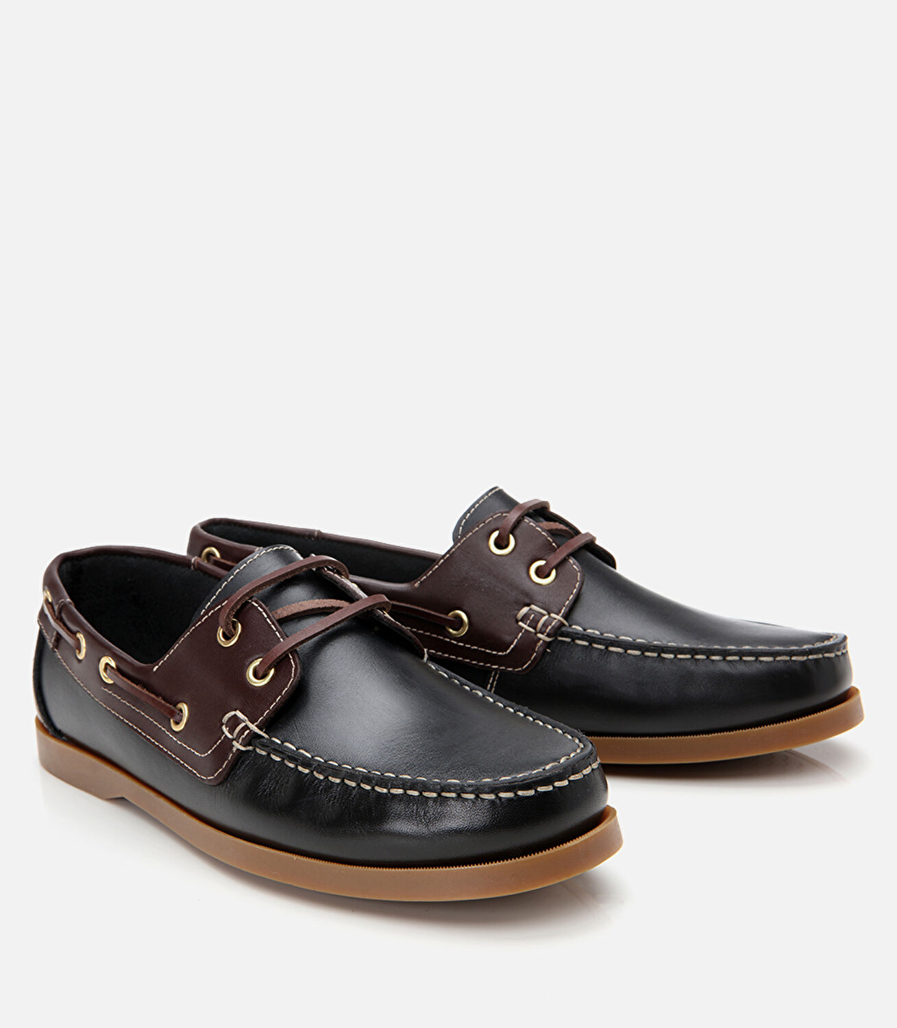 Erkek Deri Siyah Bağcık Detaylı Günlük Loafer