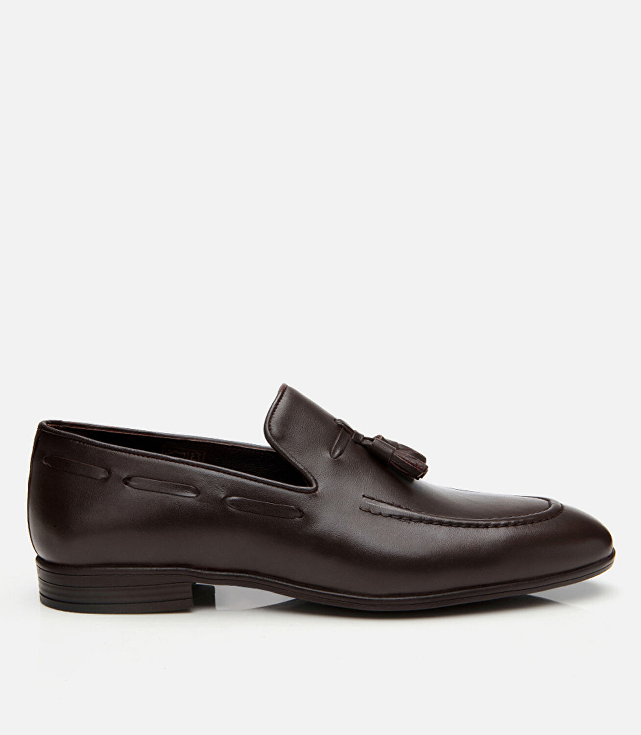 Erkek Deri Kahverengi Püskül Detaylı Loafer