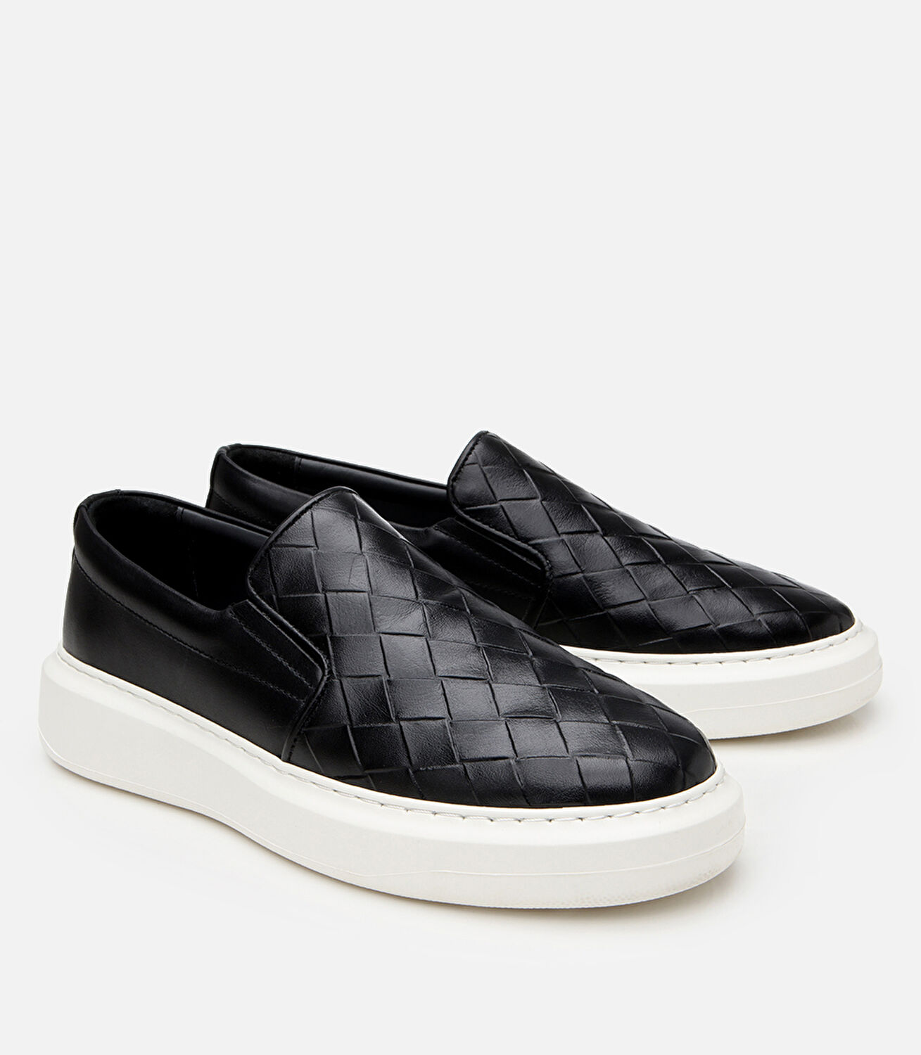 Erkek Deri Siyah Baskılı Günlük Loafer