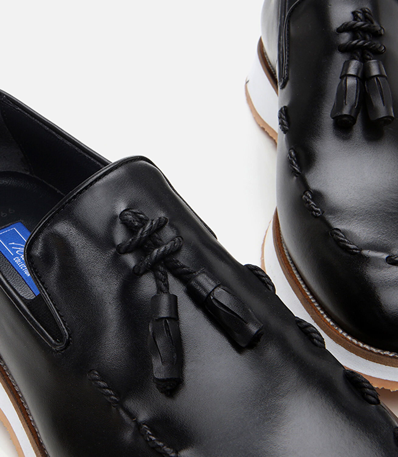 Erkek Deri Siyah Püskül Detaylı Klasik Loafer